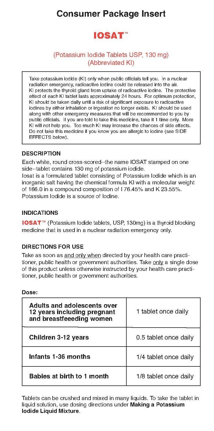 ANBEX IOSAT Potassium Iodide Tablets 14 Count