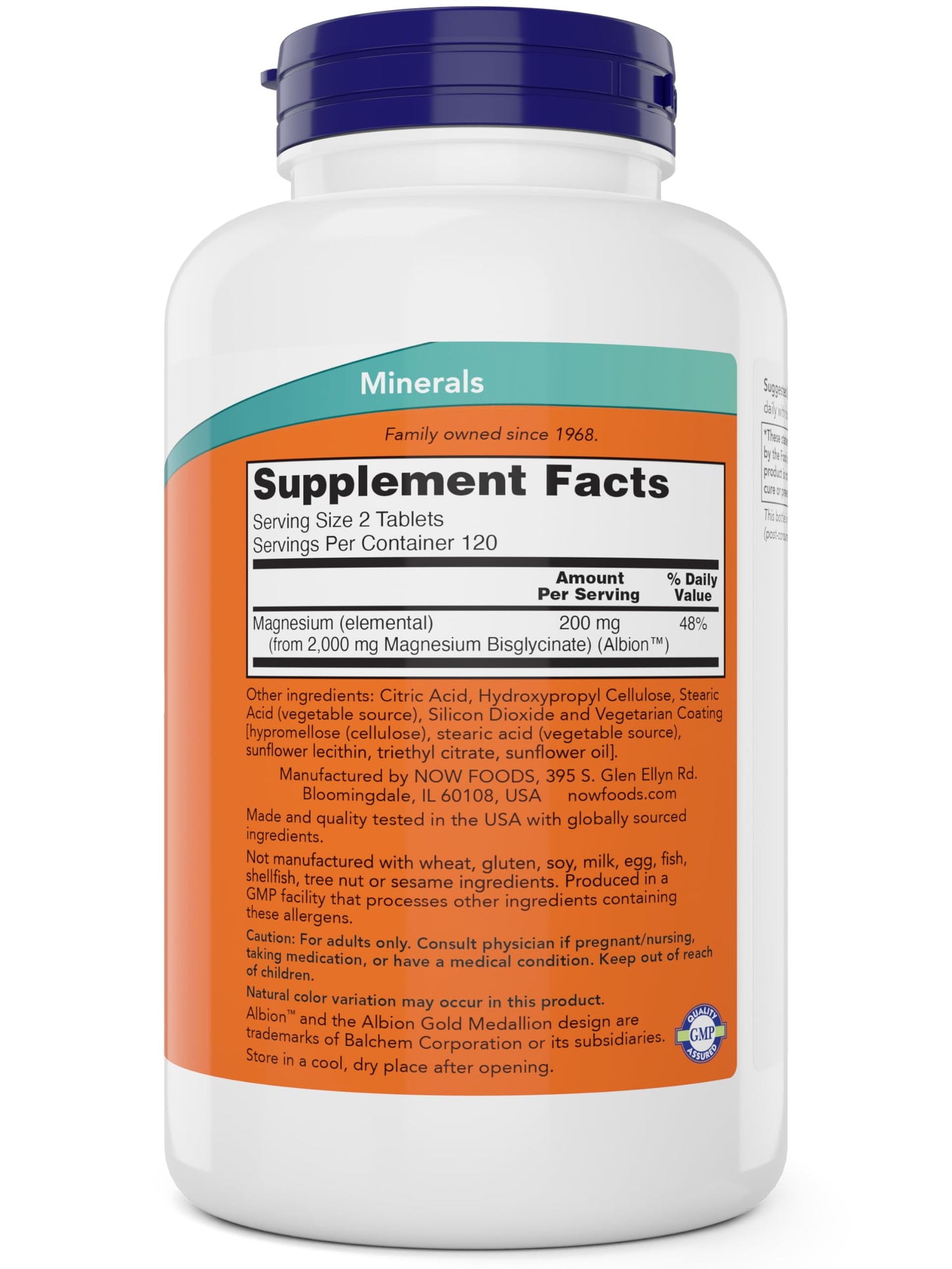 NOW Foods Magnesium Glycinate, 480 Tablets