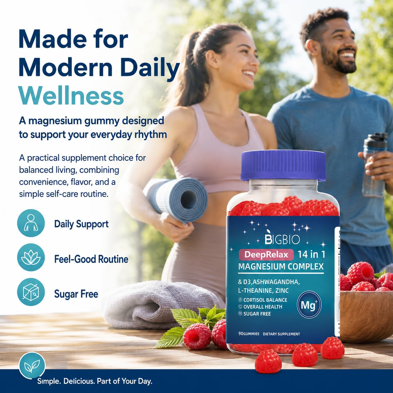 BIGBIO Magnesium Complex 14-in-1 Gummies 90 Count