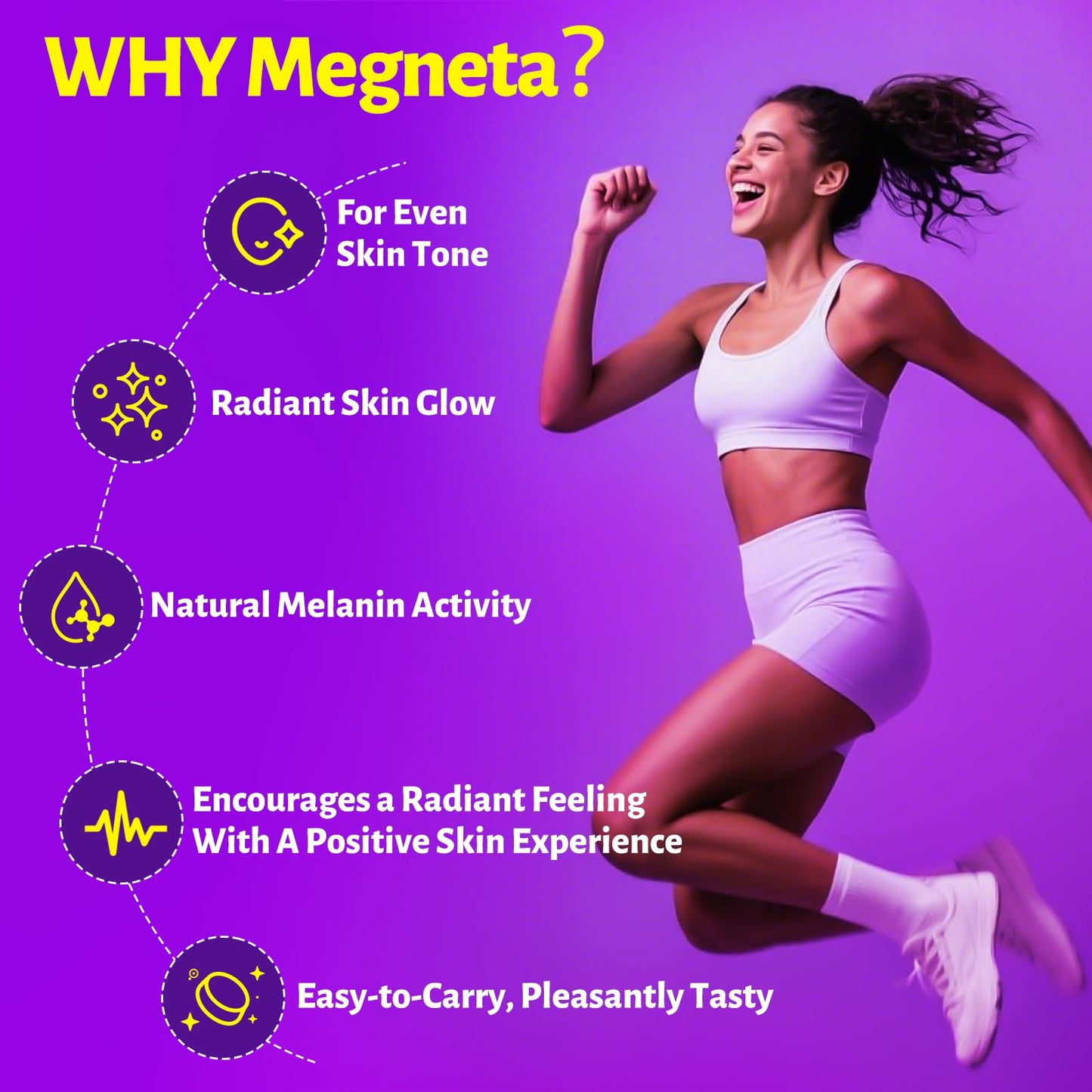 MEGNETA Tanning Gummies with Astaxanthin, Vitamin E, 120 Count