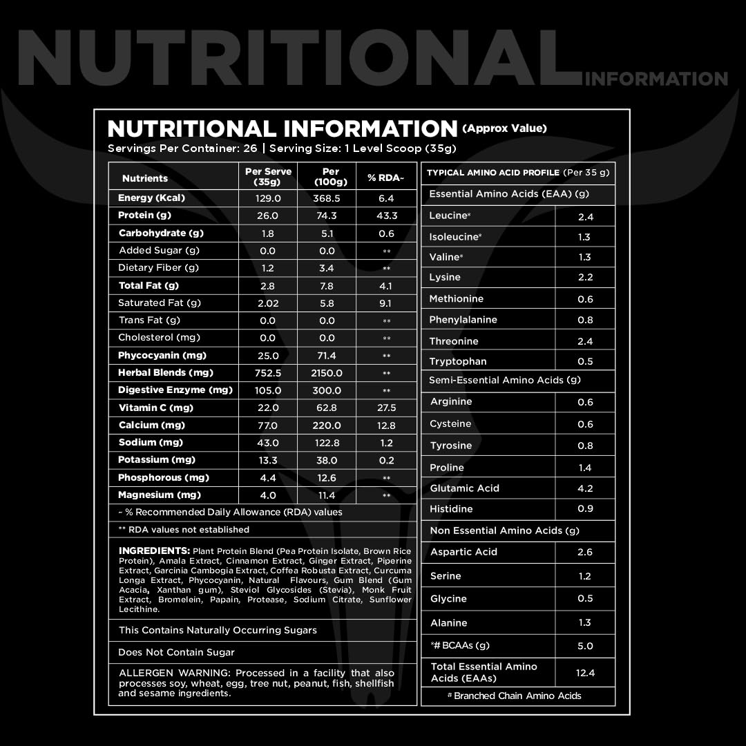Bolt Nutrition Biozyme Plant Protein Powder, 2 lb