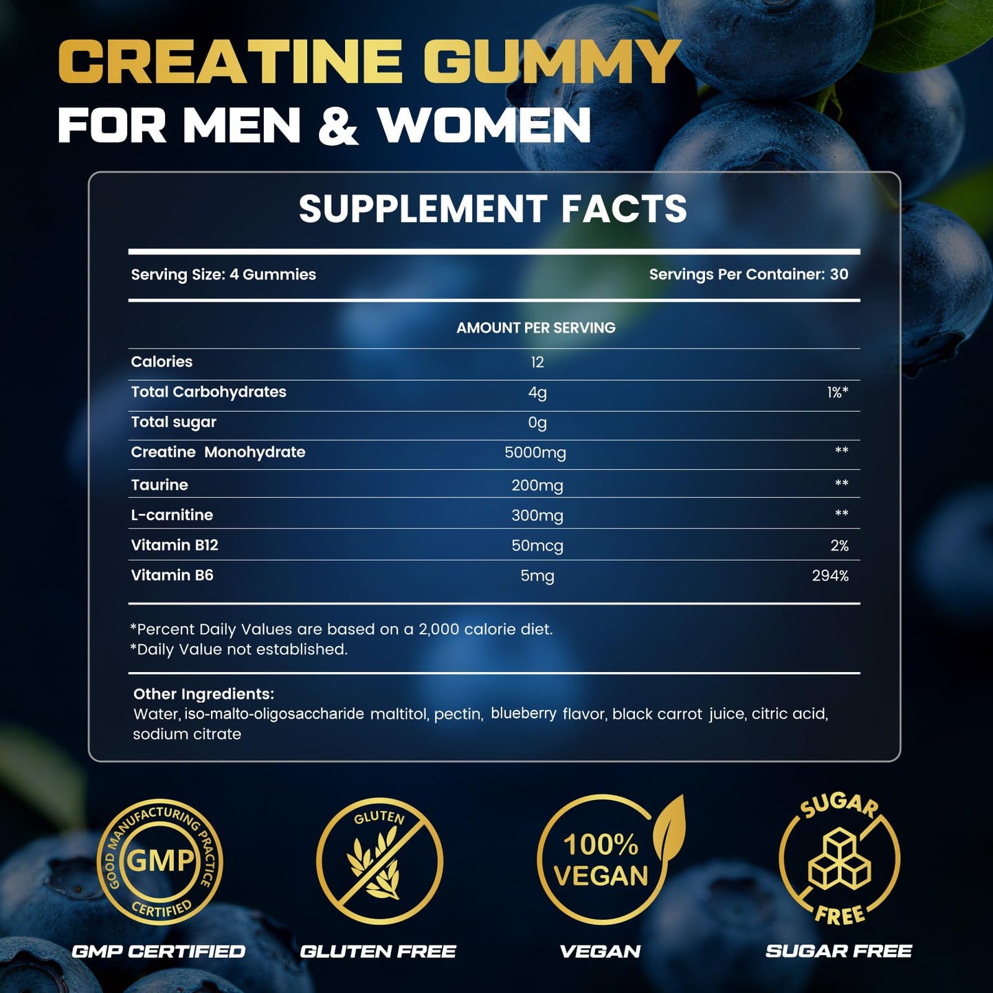 Loiomay Creatine Monohydrate Gummies 120 Count