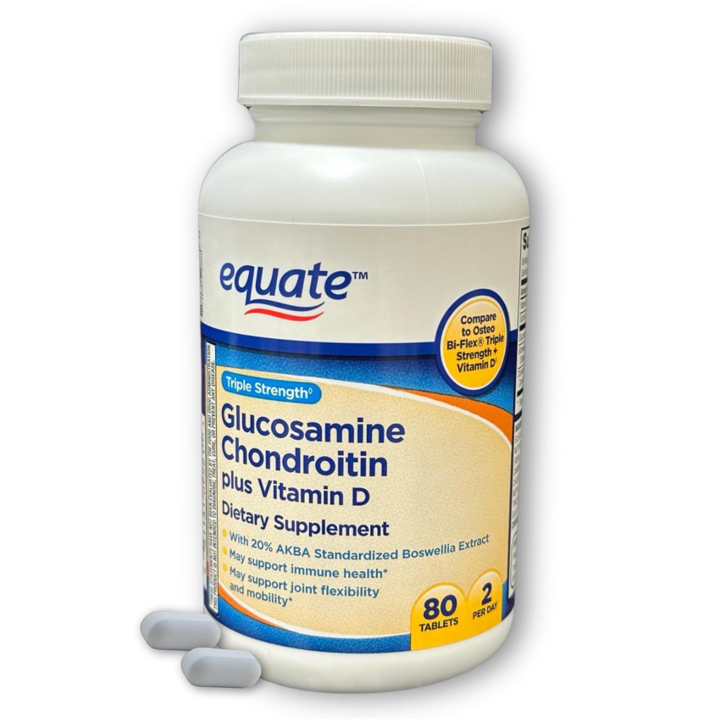 Fusion Shop Store Glucosamine Chondroitin Plus Vitamin D Triple Strength Tablets, 80 Count