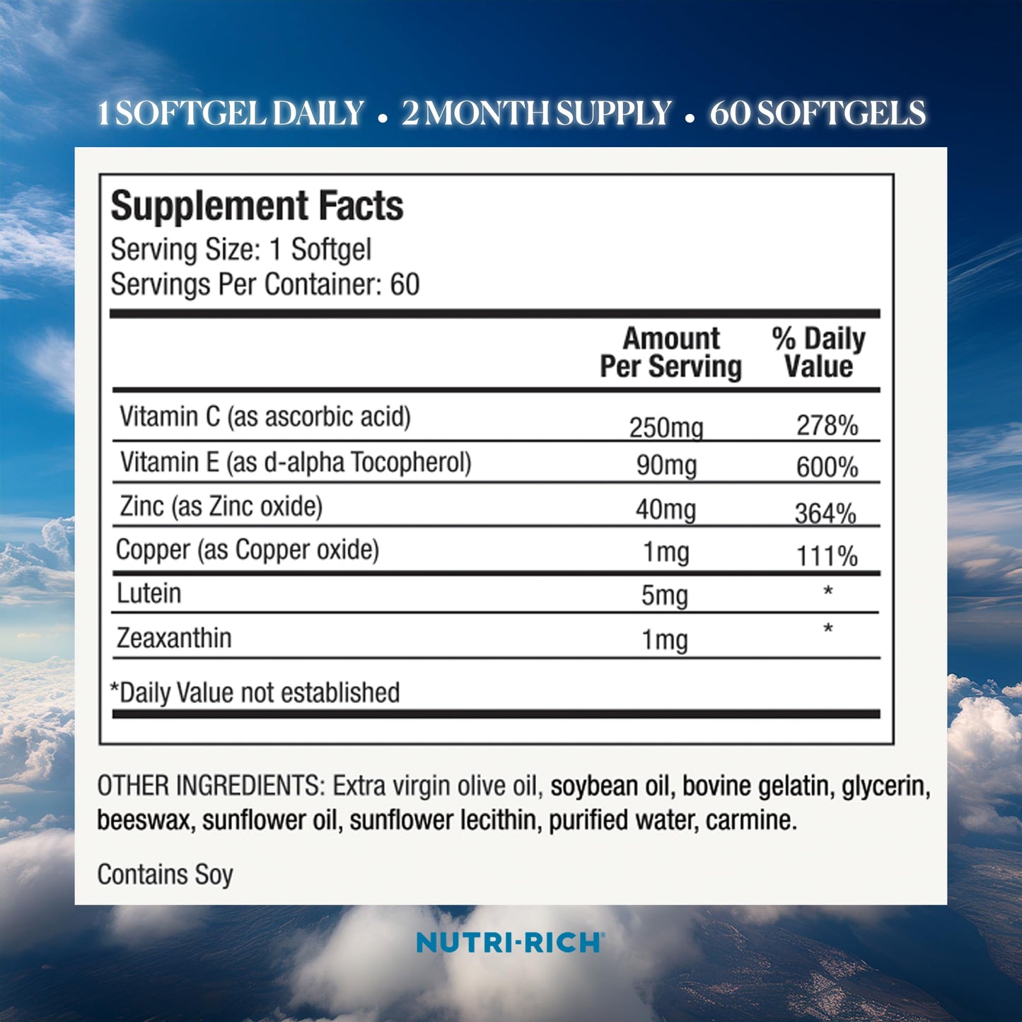 Nutri-Rich Eye Health Supplement Softgels 60 Count