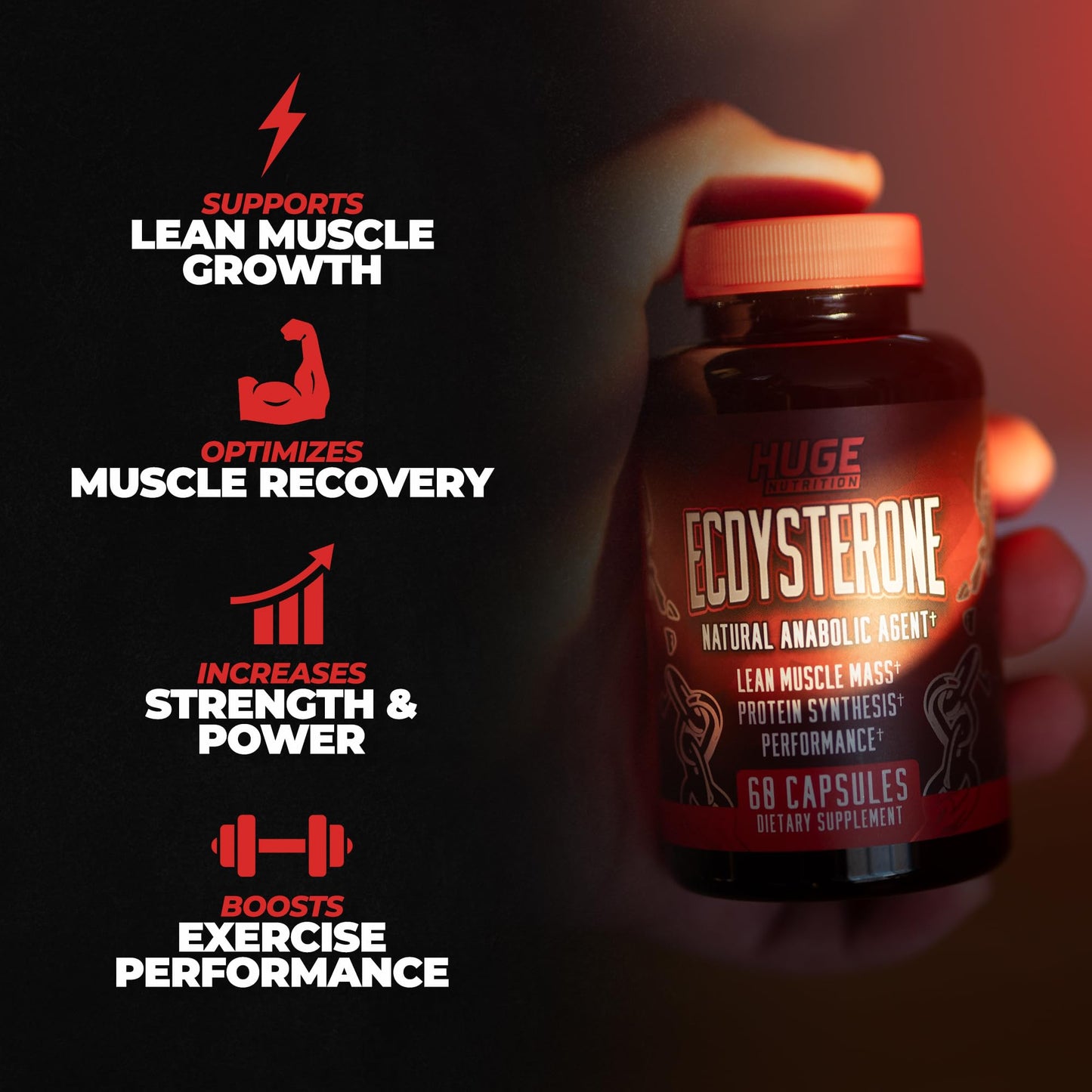 Huge Supplements Turkesterone & Ecdysterone Stack Capsule, 60 Servings