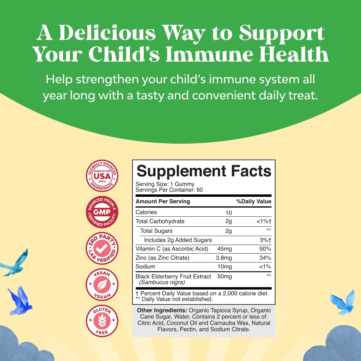 Natures Craft Sambucus Elderberry Gummies for Kids Health Gummy, 60 Count
