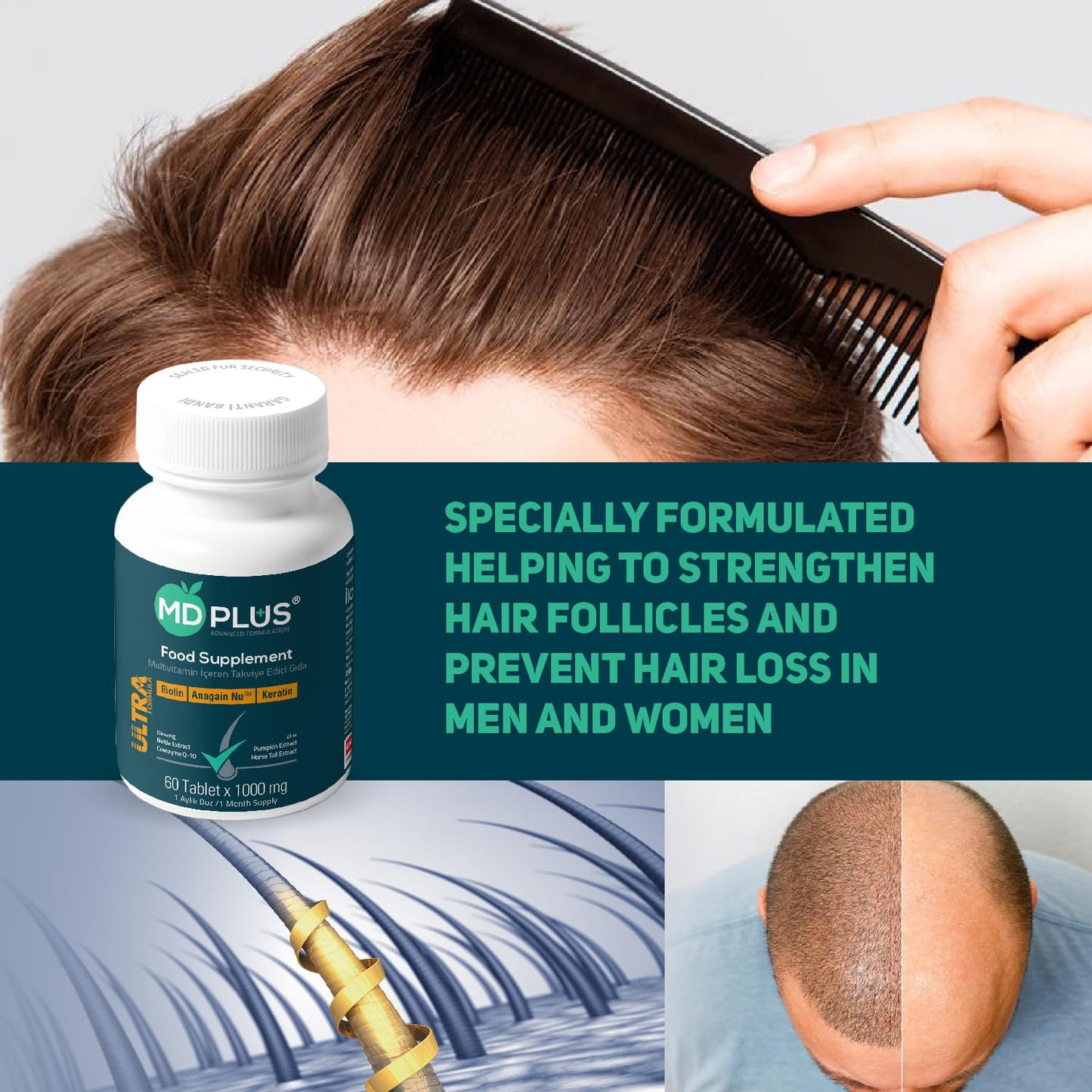 HairMD Md Plus Ultra Hair Multivitamin Tablet 60 Count