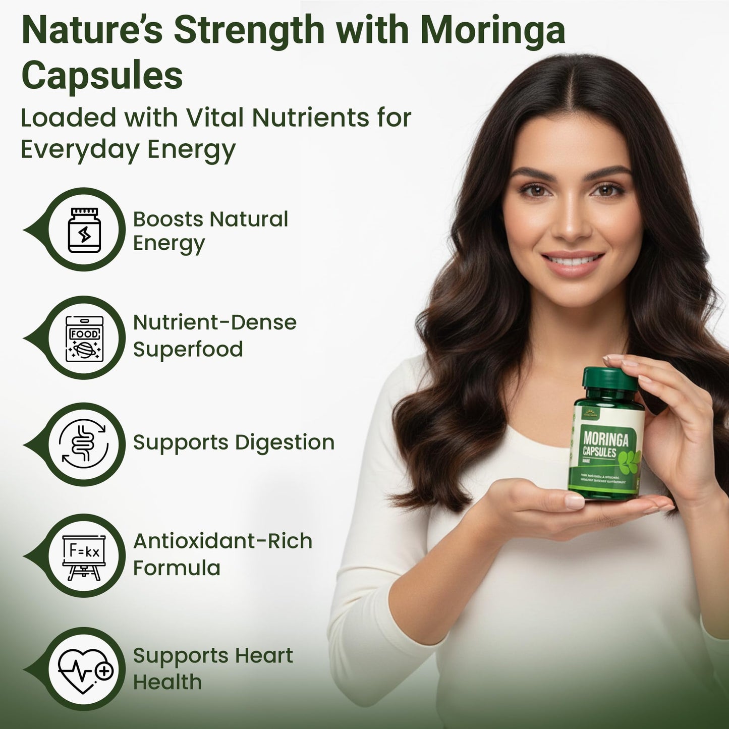 RAFFINO Moringa Organic Capsules, 60 Capsules