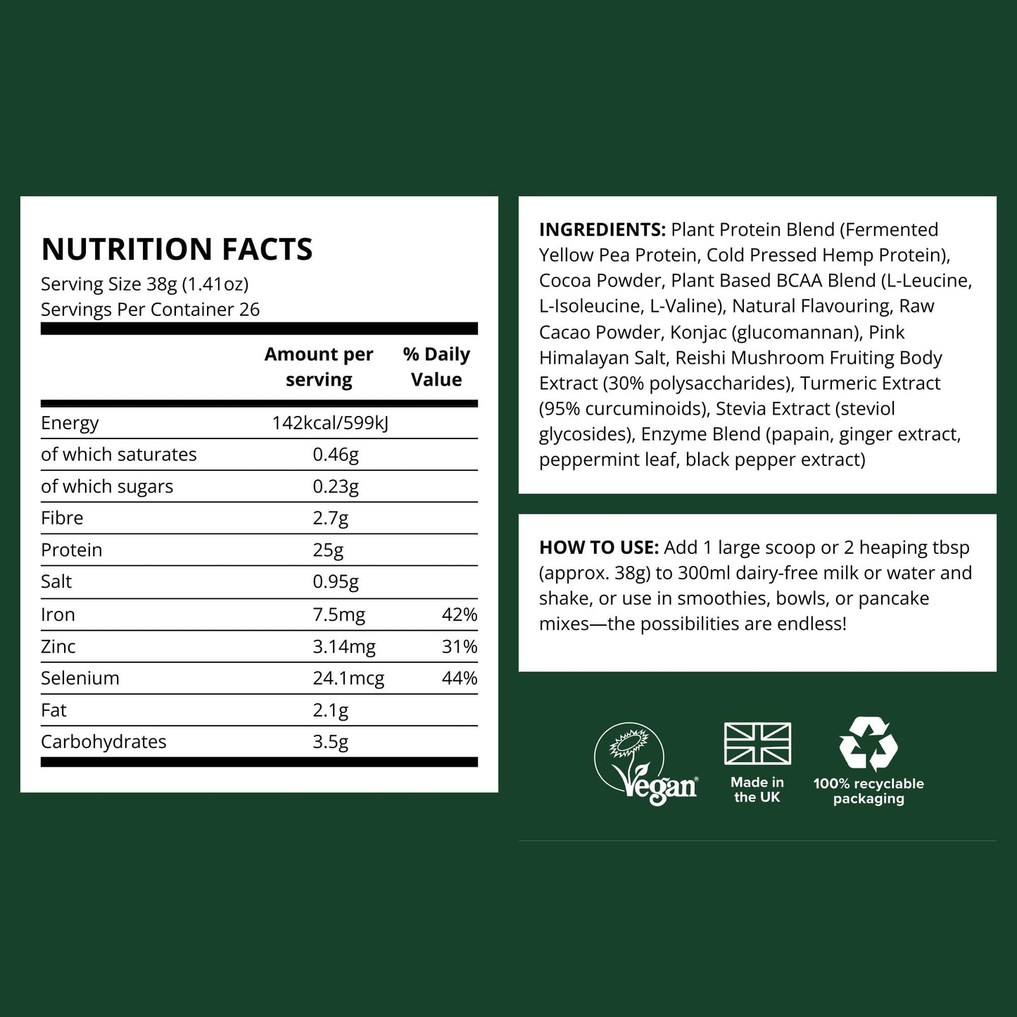 Vivo Life Perform Plant Protein Powder 34.85 oz