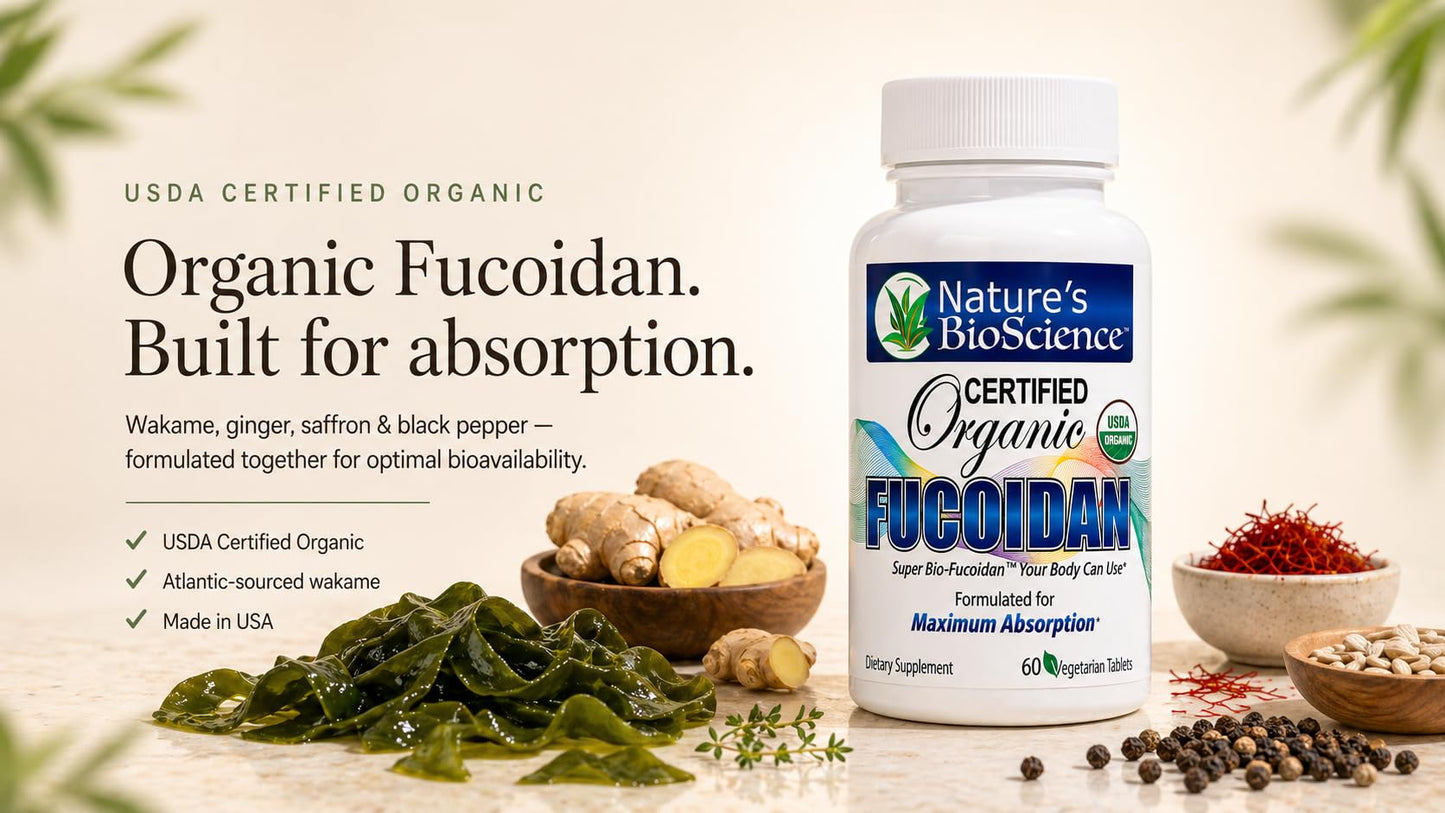 Generic Natures Bioscience Organic Fucoidan Tablets, 60 Count