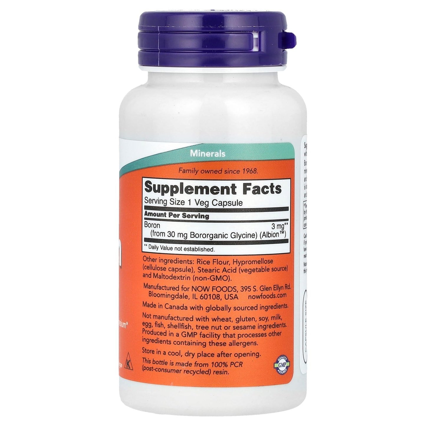 NOW Foods Boron 3mg Capsules, 100 Count