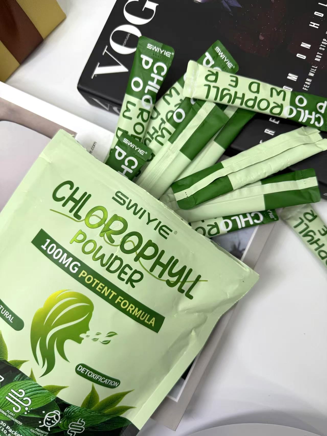 Swiyie Chlorophyll Powder, 0.35 oz per Packet, 30 Packets