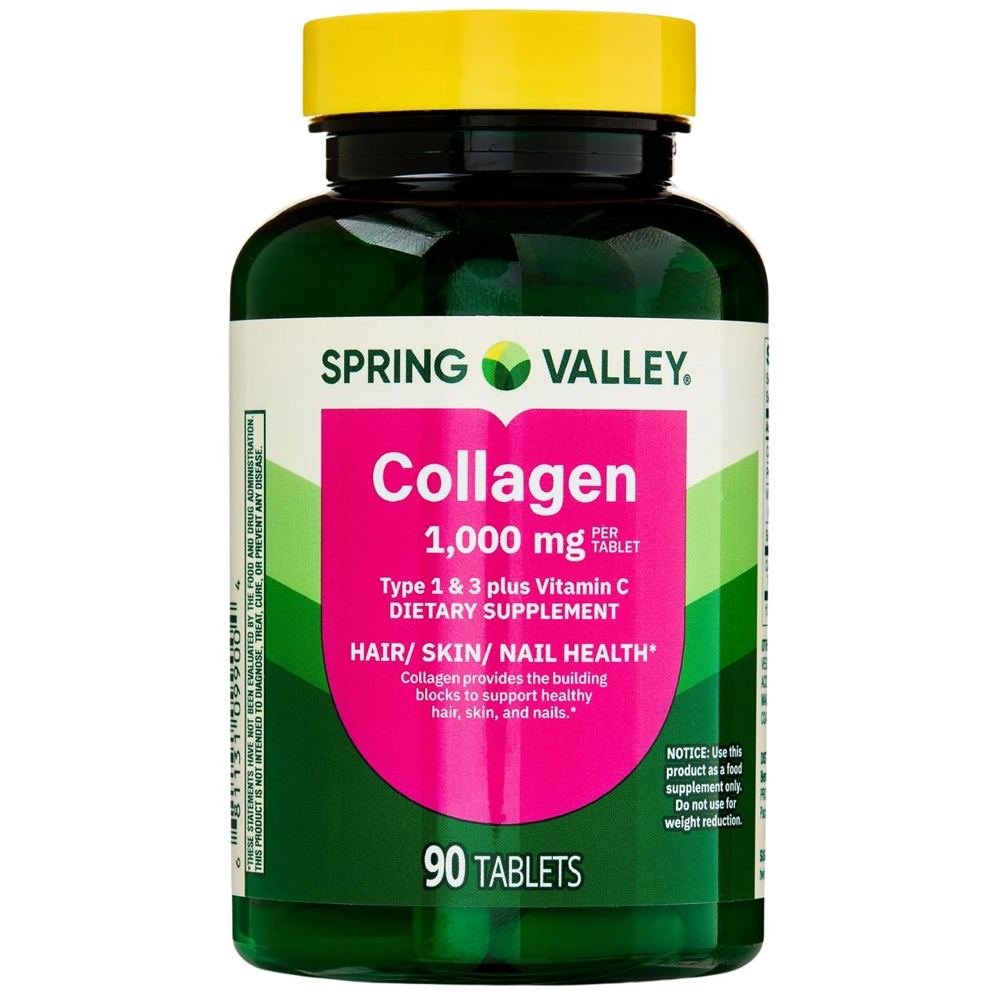 Ravazzi Collagen Type 1 & 3 Plus Vitamin C Hair Skin Nails Health Dietary Supplement Tablets, 90 Count