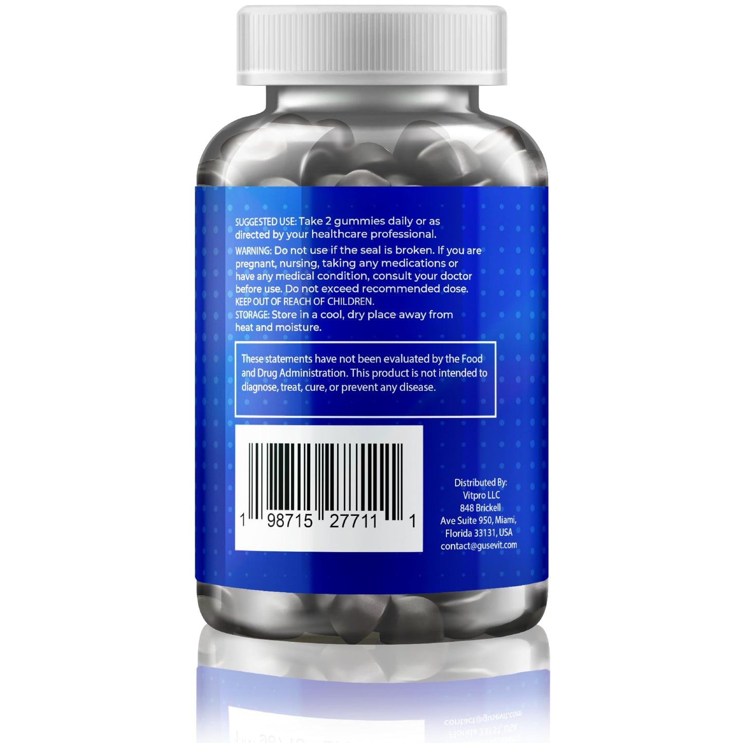 Gusevit Ashwagandha Gummies 1500mg with Vitamin D & Zinc, 60 Count