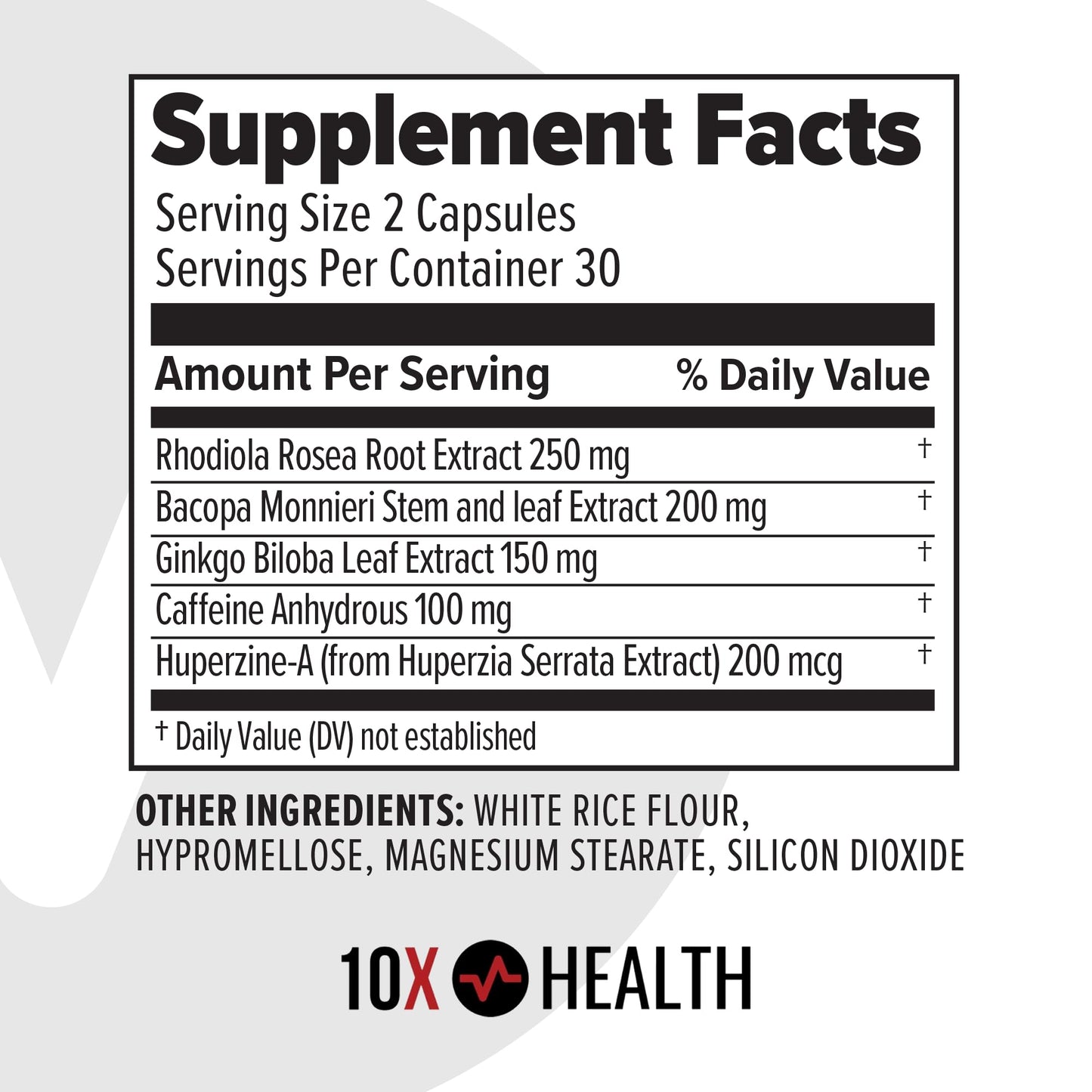 10X Health System 10X Health Focus Supplement 60 Capsules