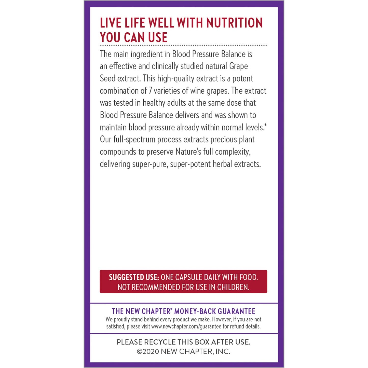 New Chapter Blood Pressure Supplement Capsule, 60 Count