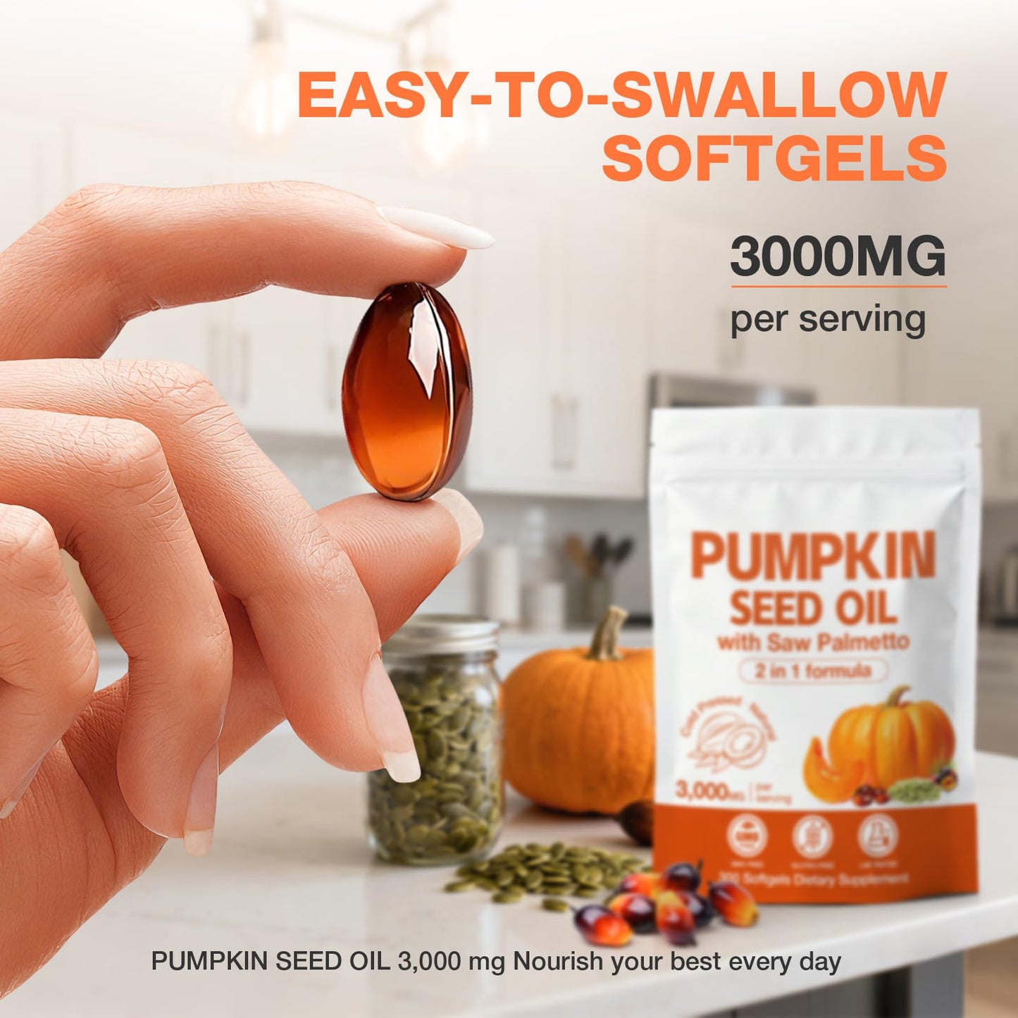 MaxHemp 3000mg Max Strength Pumpkin Seed Oil + Saw Palmetto Softgels, 300 Softgels