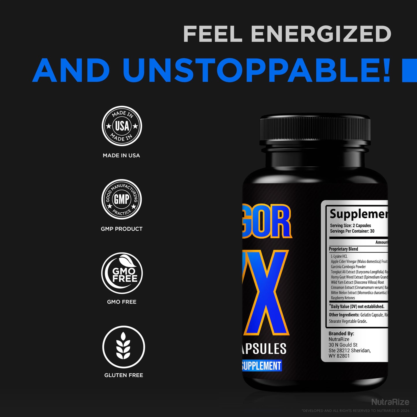 NutraRize Vigor 7X Capsules, 60 Count