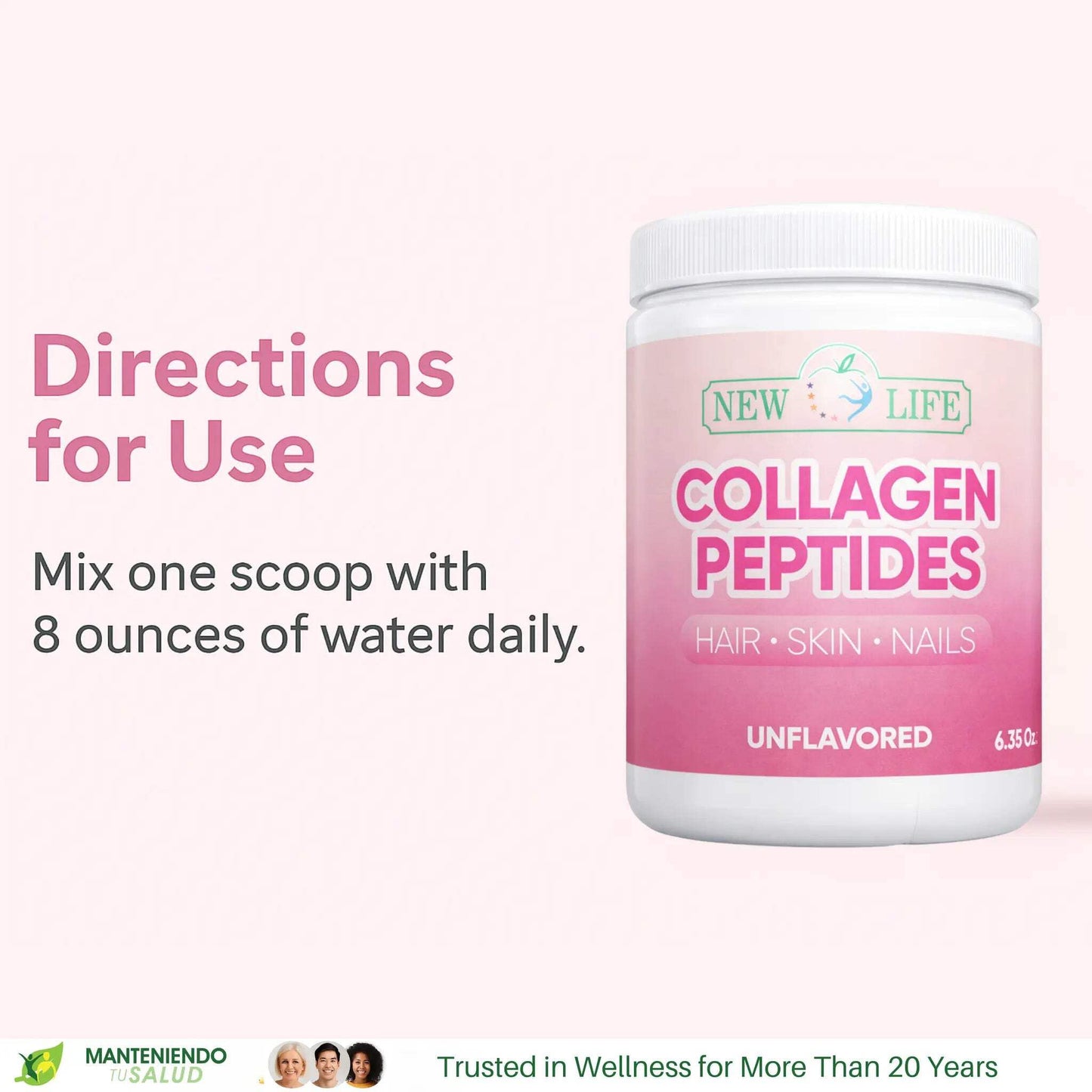 Manteniendo Tu Salud New Life Collagen Peptides Powder, Joint Support, 6.35 oz