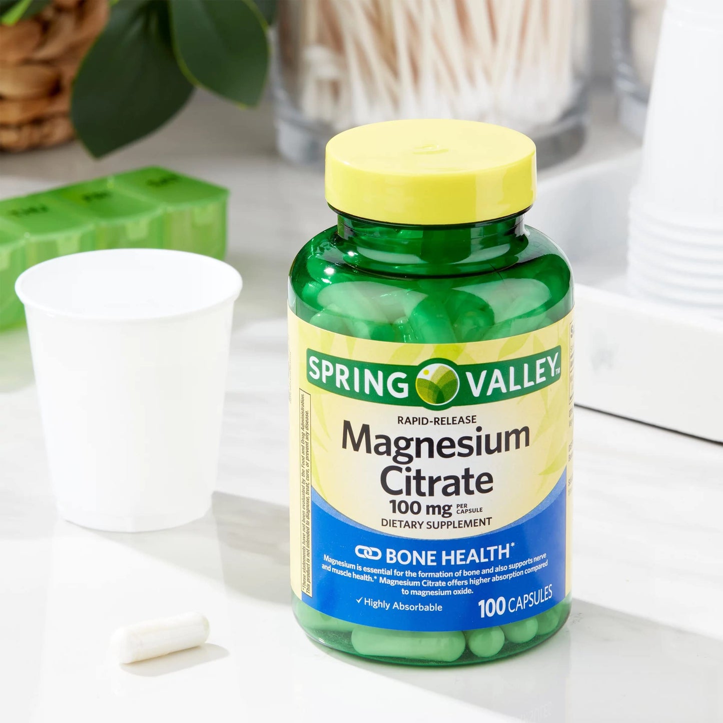 Spring Valley Magnesium Citrate 100 mg Rapid-Release Capsules, 100 Count