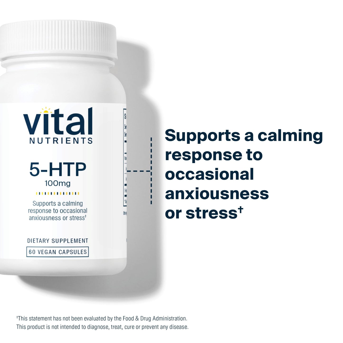 Vital Nutrients 5-HTP 100mg (5-hydroxytryptophan) - Vegan Serotonin Support Supplement - Sleep and Stress Support - 5-HTP and Vitamin B6 - Gluten, Dairy, Soy Free - Non-GMO - 60 Capsules