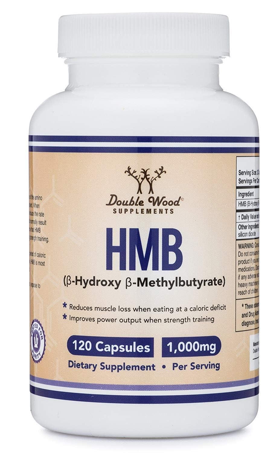 Double Wood Supplements HMB Supplement Capsules 120 Count