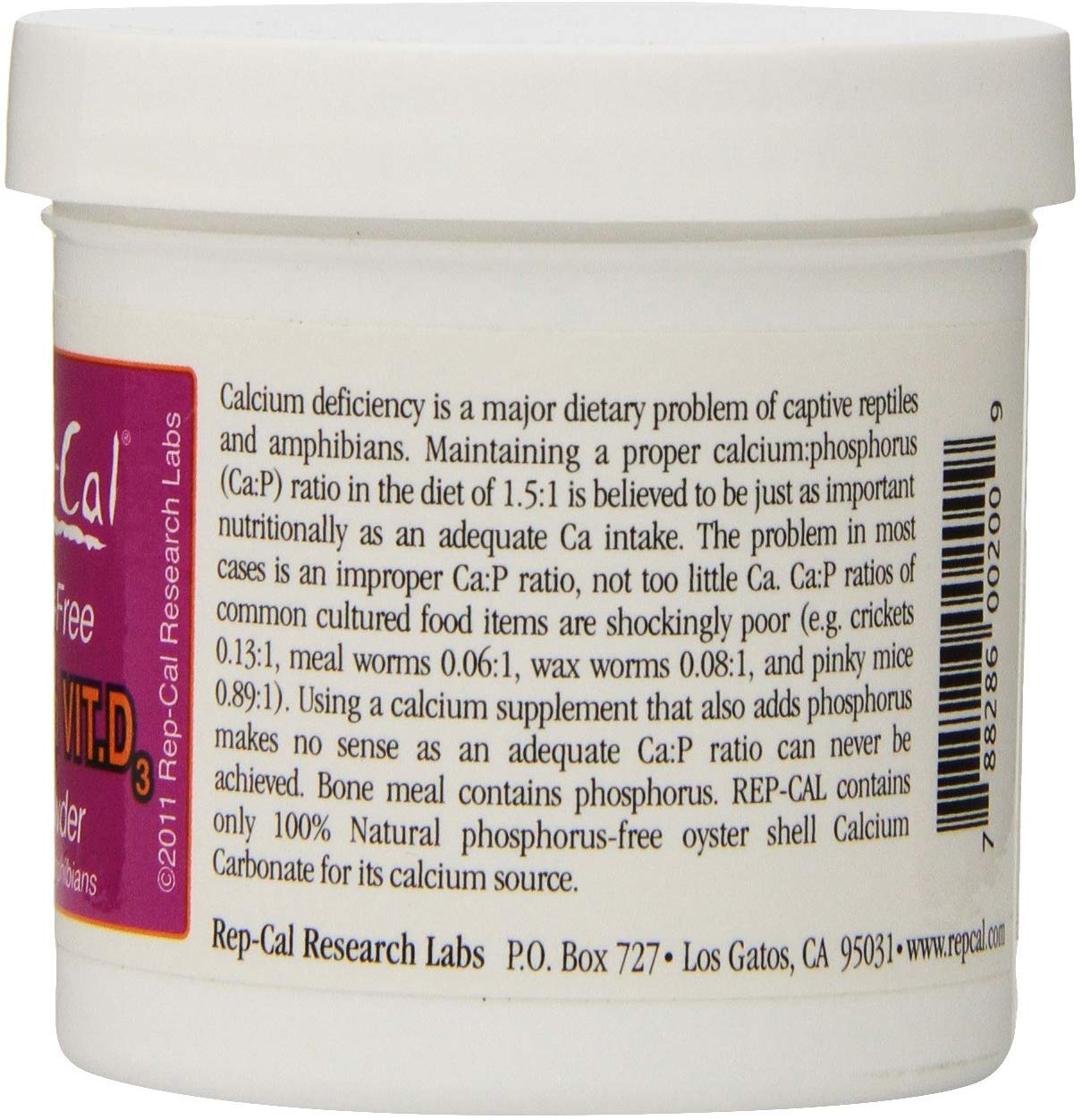 Rep-Cal Phosphorus Free Calcium with Vitamin D3 Ultrafine Powder, 19.8 oz