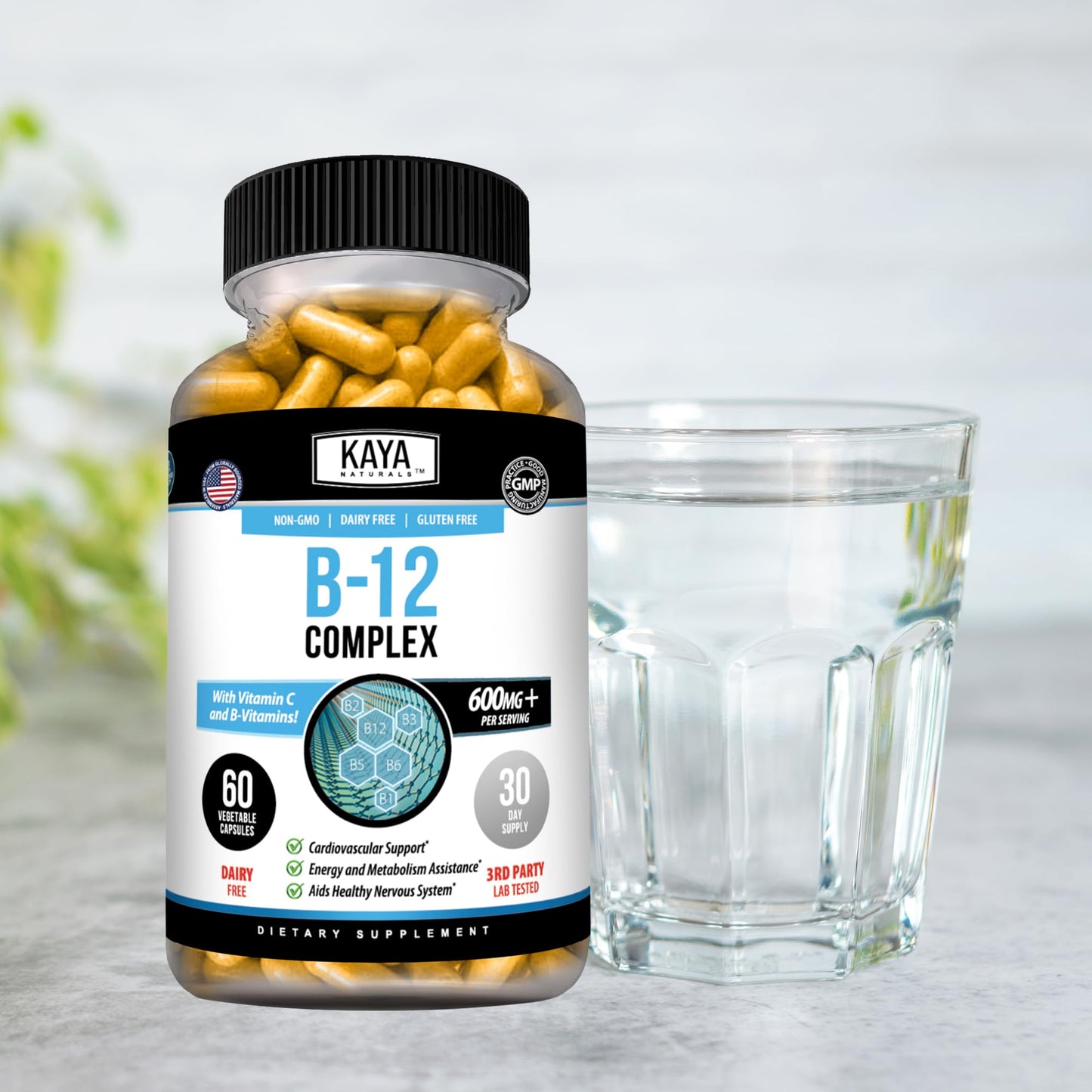Kaya Naturals B-12 Complex Multivitamin for Women & Men Capsules, 60 Count