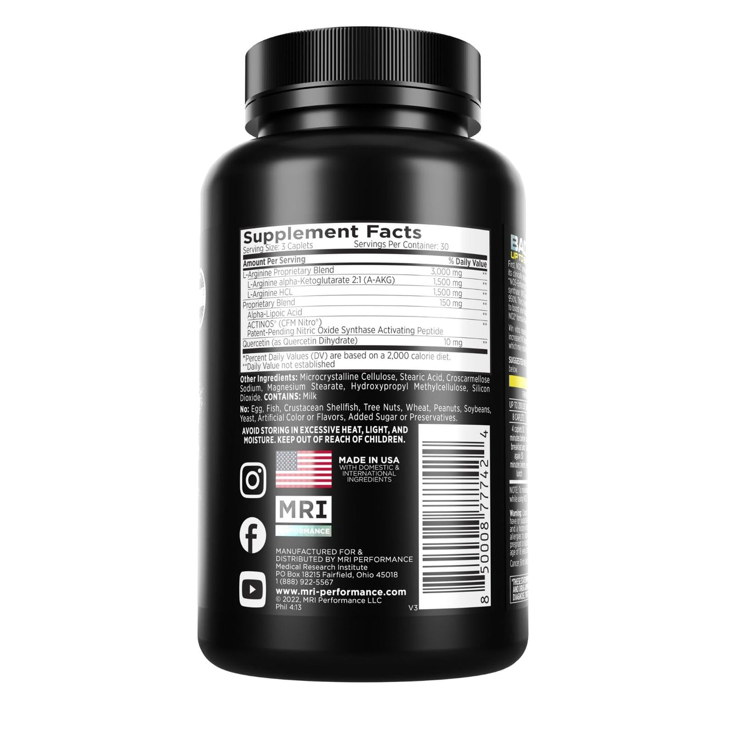 MRI Performance NO2 Nitric Oxide Booster Caplets 90