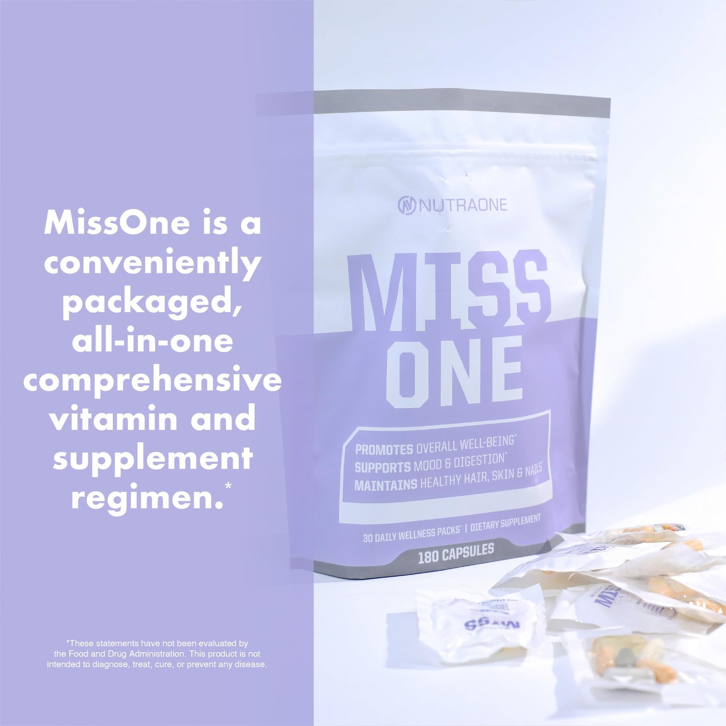 NutraOne MissOne Daily Vitamin Packs for Women Capsules, 30 Count