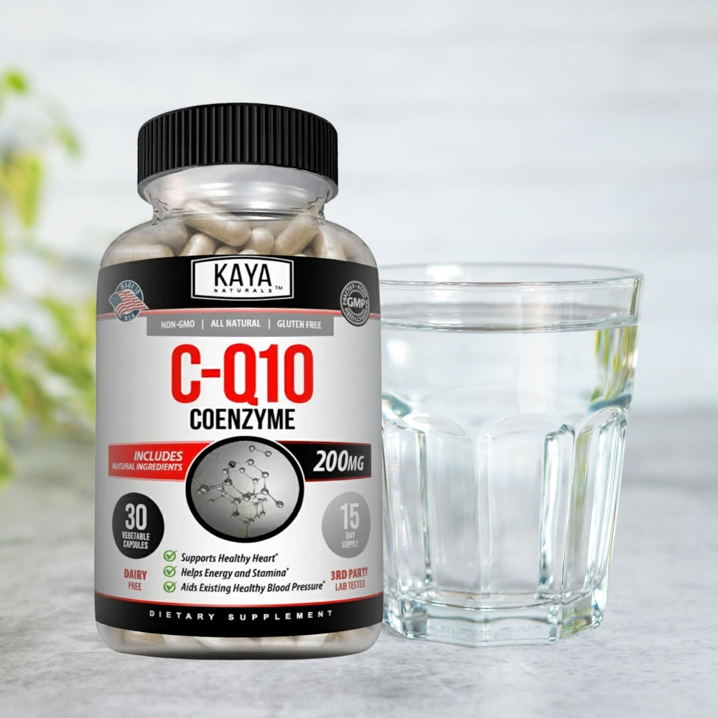 Kaya Naturals CoQ10 Power Antioxidant Supplement for Vascular, Heart Health, Healthy Blood Pressure Levels, and Immune Function - Restores Daily Cellular and Energy Production Capsules 30