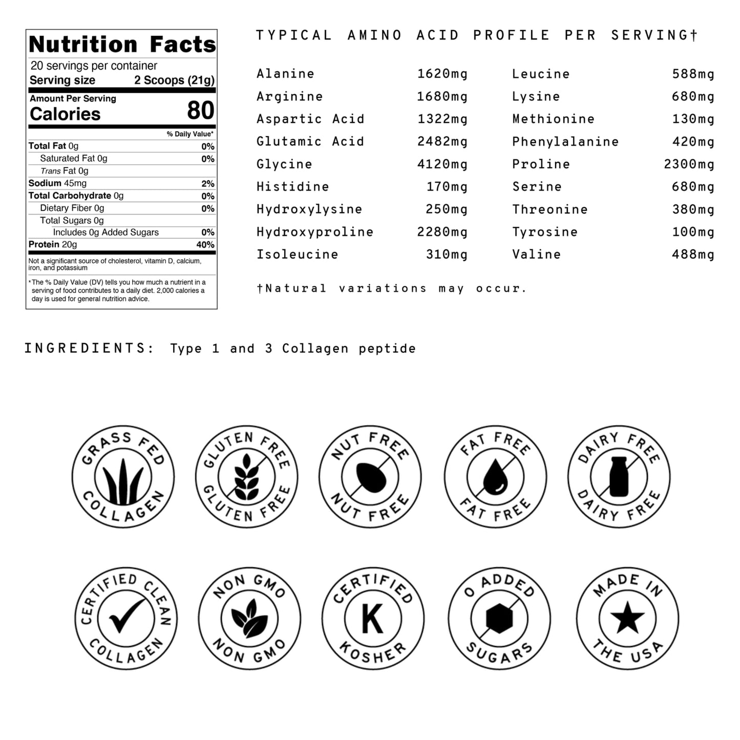 Meal Boosters Unflavored Collagen Protein Powder, 6 Individual Servings