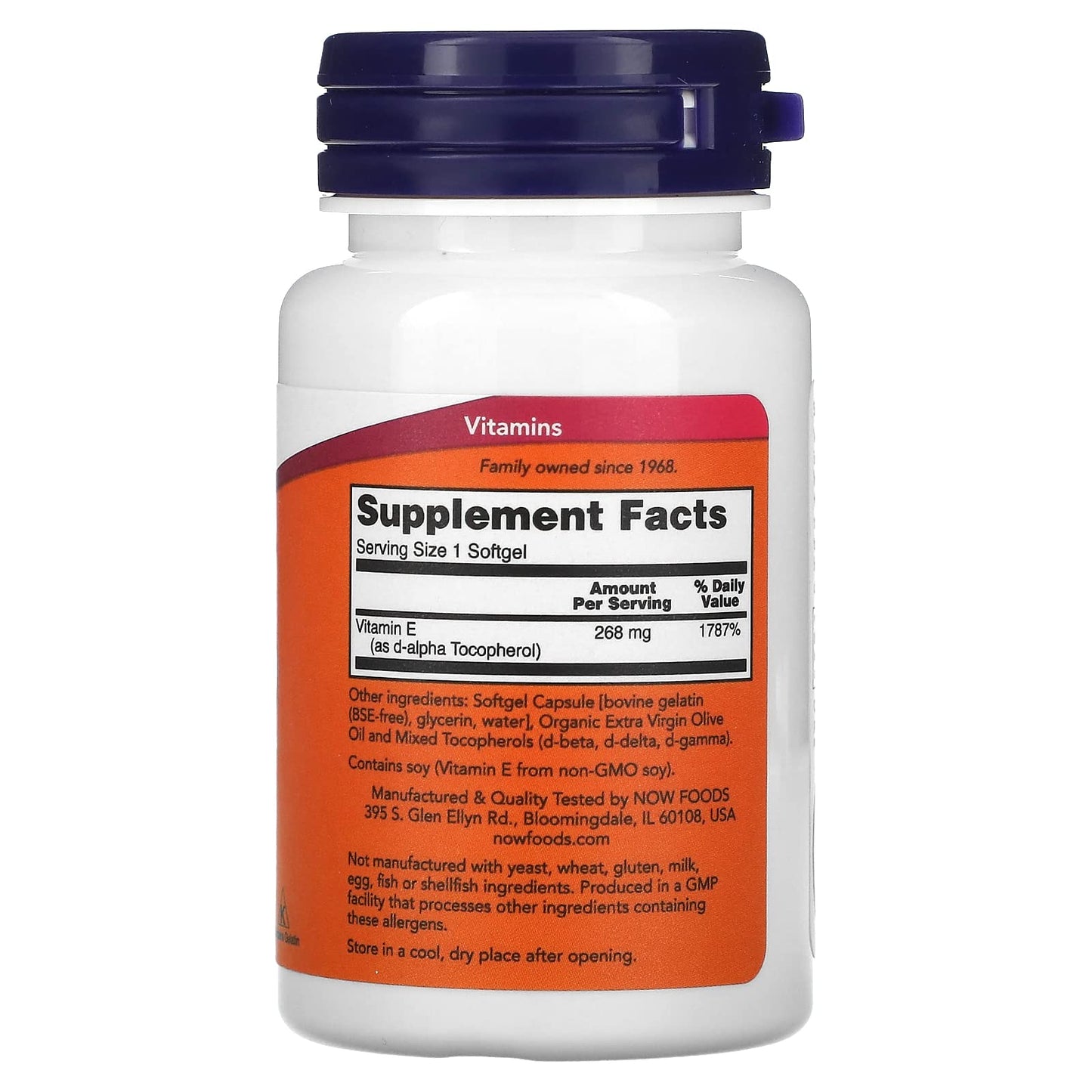 NOW Foods E-400 Vitamin E Capsule, 50 Capsules