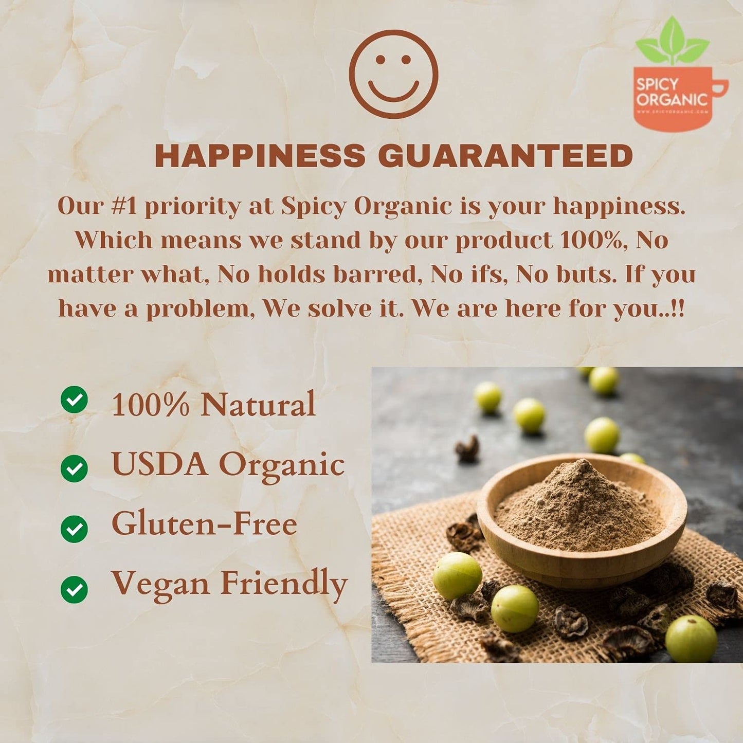 Spicy Organic Amla Powder, 4 oz