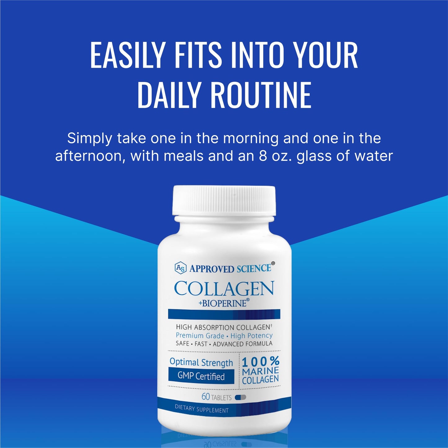 Approved Science Collagen Pills - Absorbable Marine Collagen Types I and III, 360 Tablets
