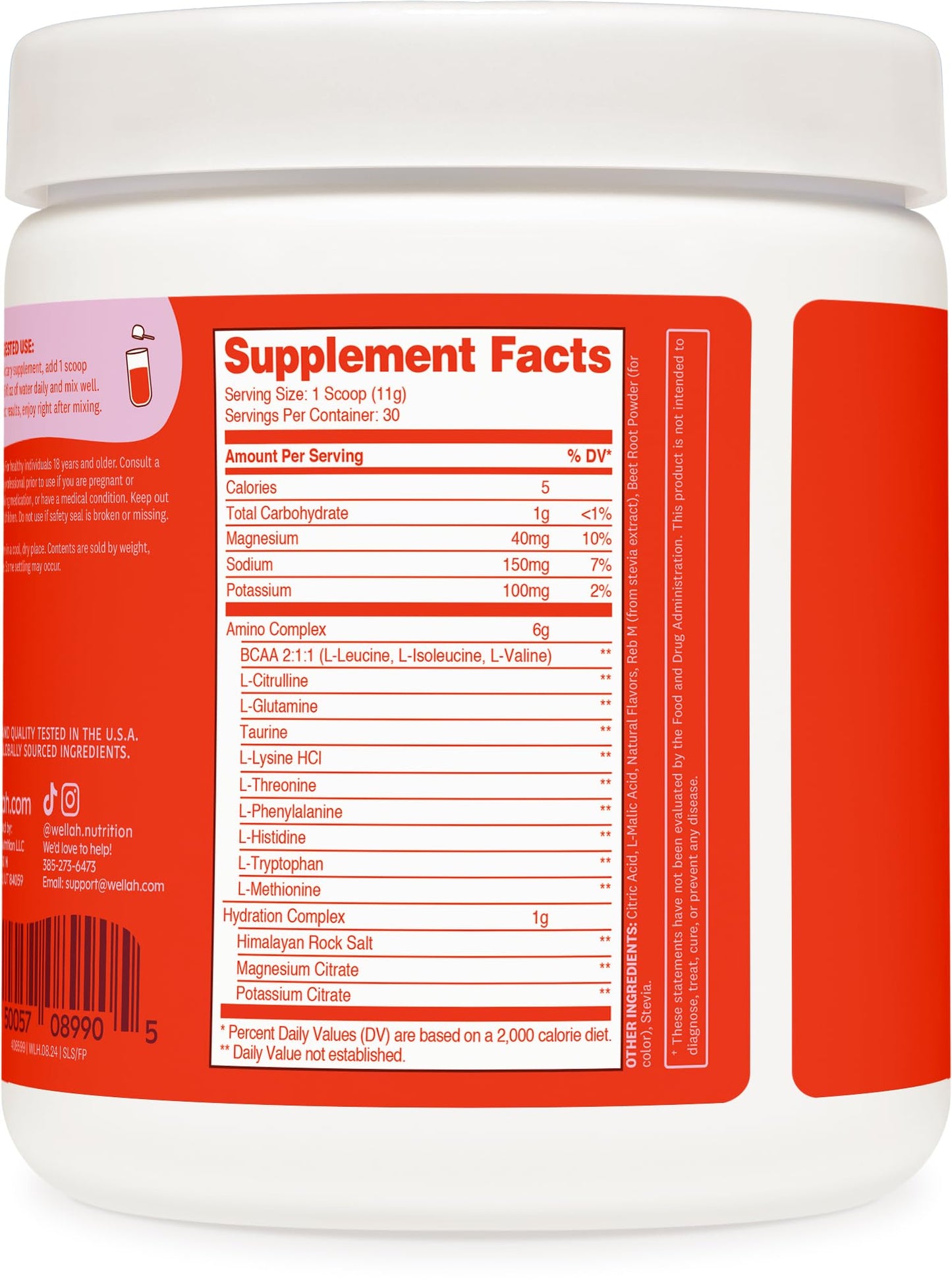 Wellah BCAAs Powder 11.5 Ounce