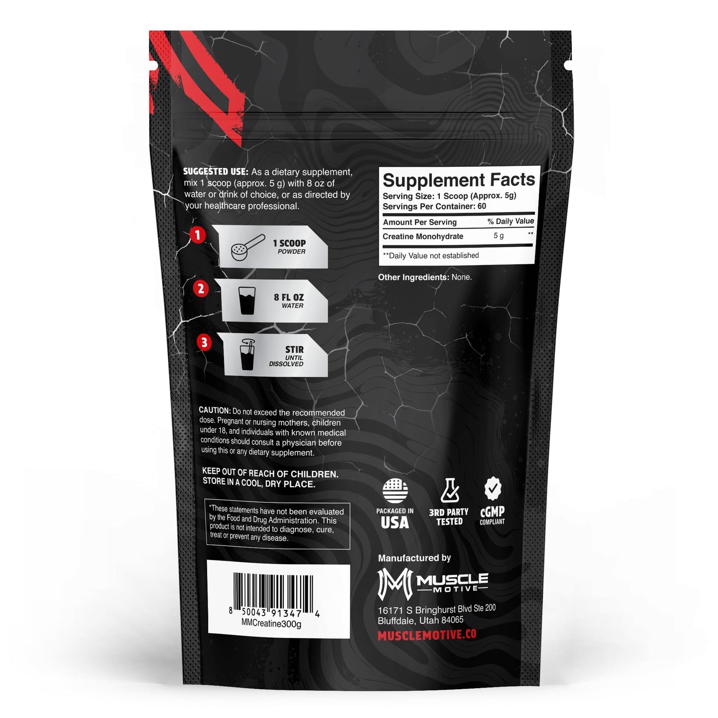 Muscle Motive Creatine Monohydrate Powder 10.58 Ounce
