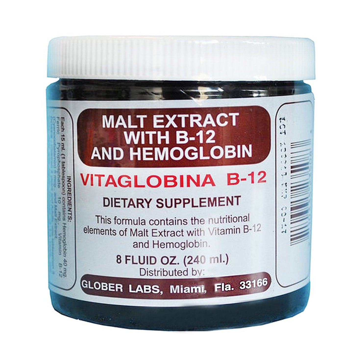 NaturePlus Extracto de Malta con Hemoglobina y B-12 Vitaglobina B-12 Capsule, 8 Capsules