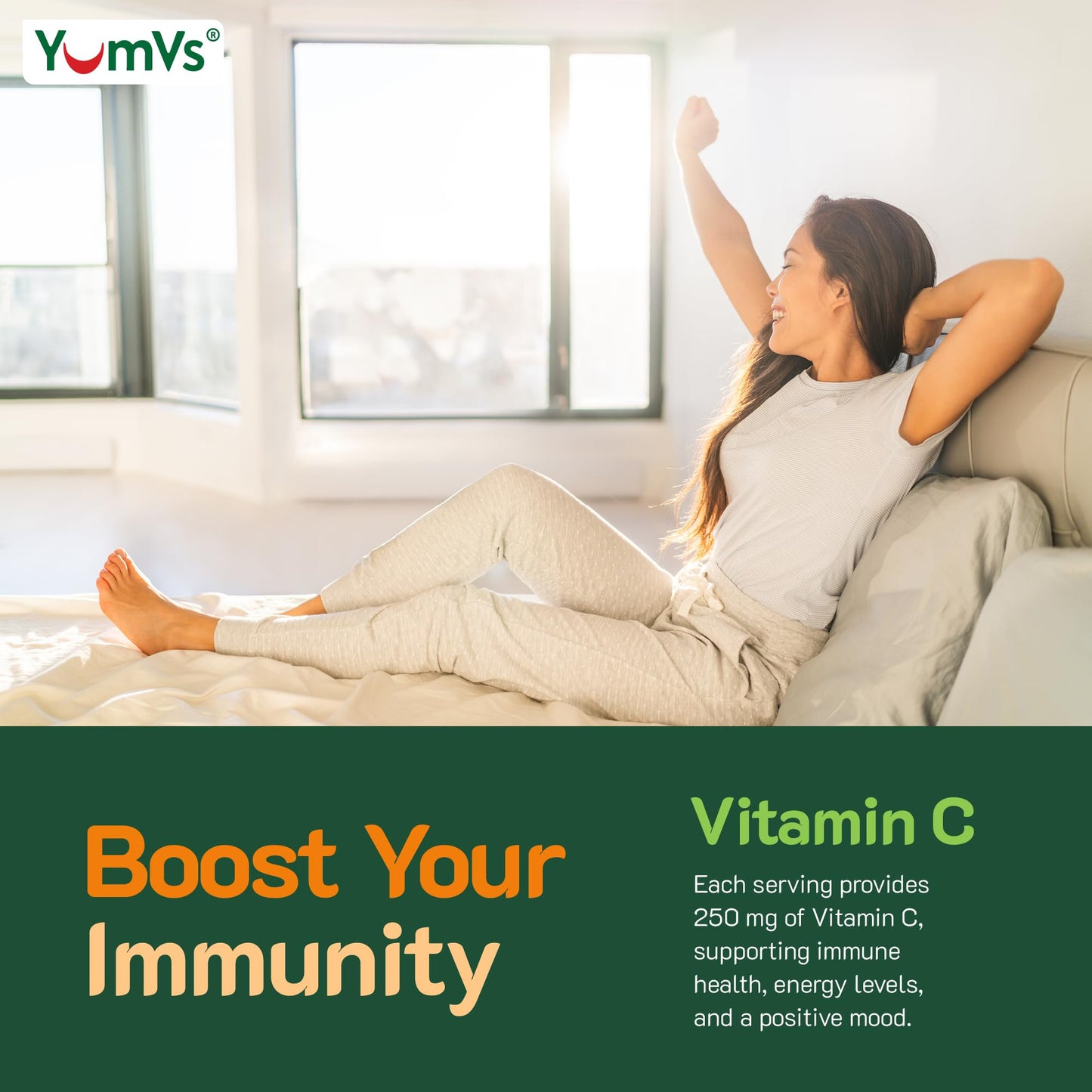 YUM-V'S Vitamin C Gummies for Adults 250 mg 100 Count