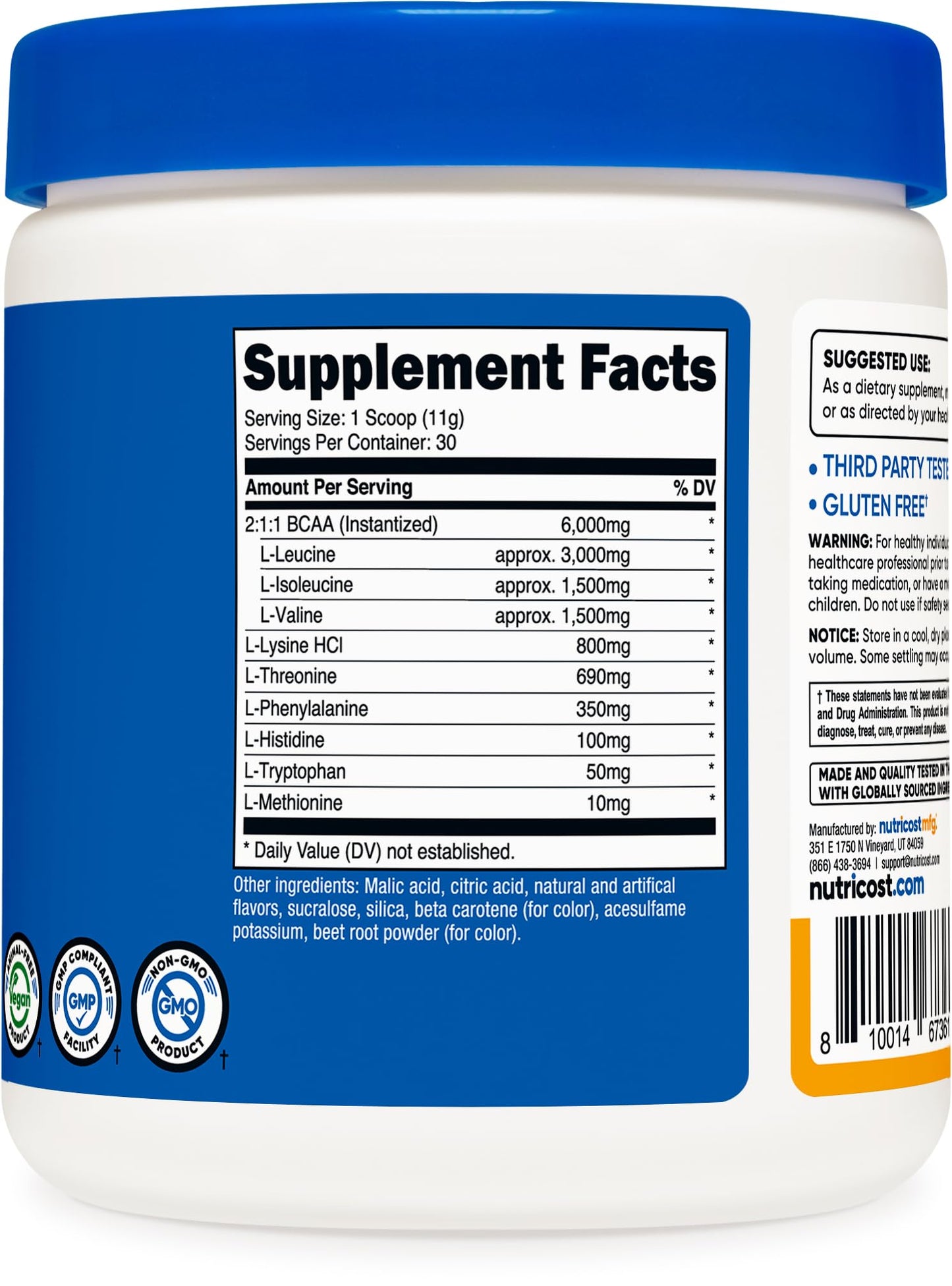 Nutricost EAA Powder 11.8 Ounce (Pack of 1) Peach Mango, 30 Servings