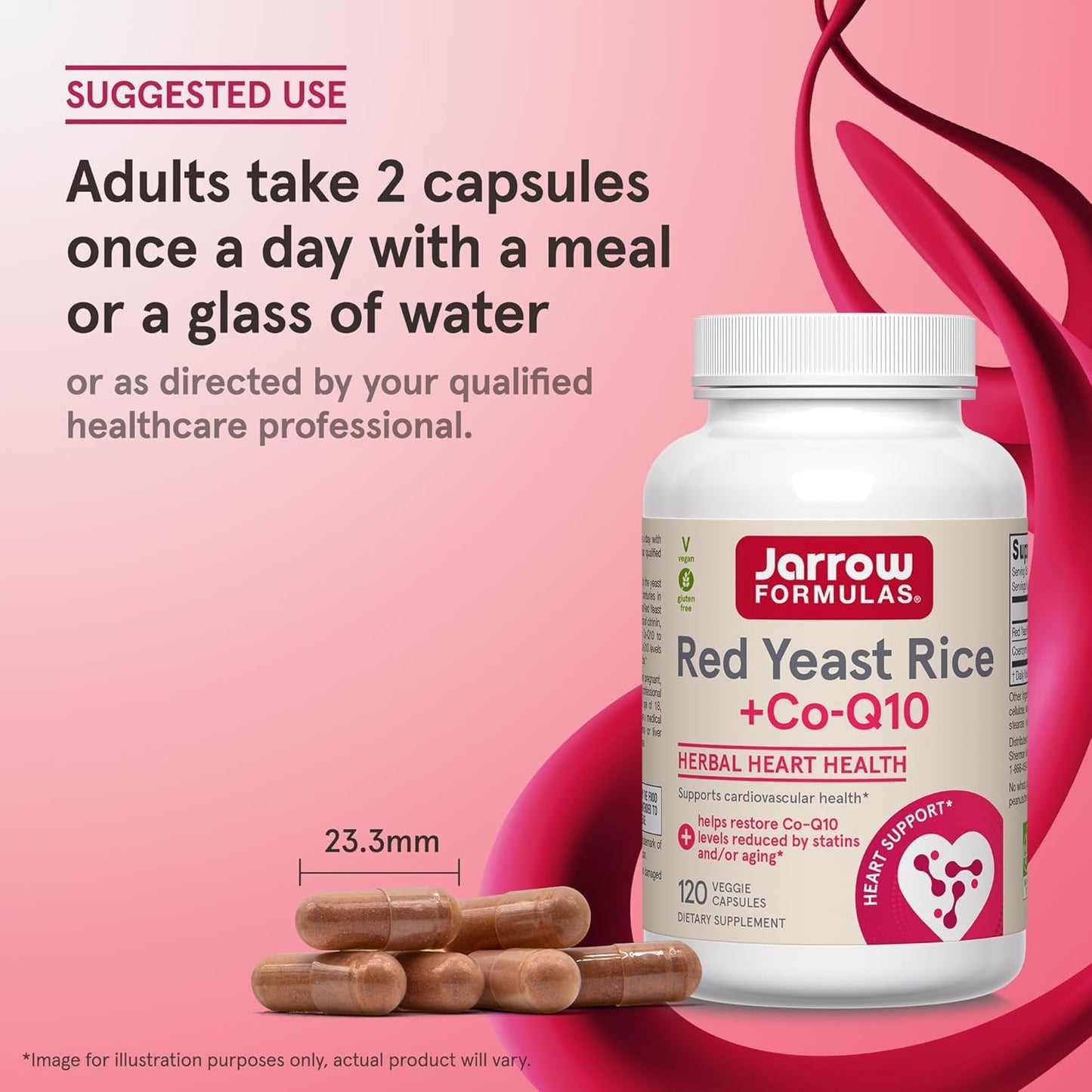 Jarrow Formulas Red Yeast Rice 1200 mg & CoQ10 100 mg Capsules 240