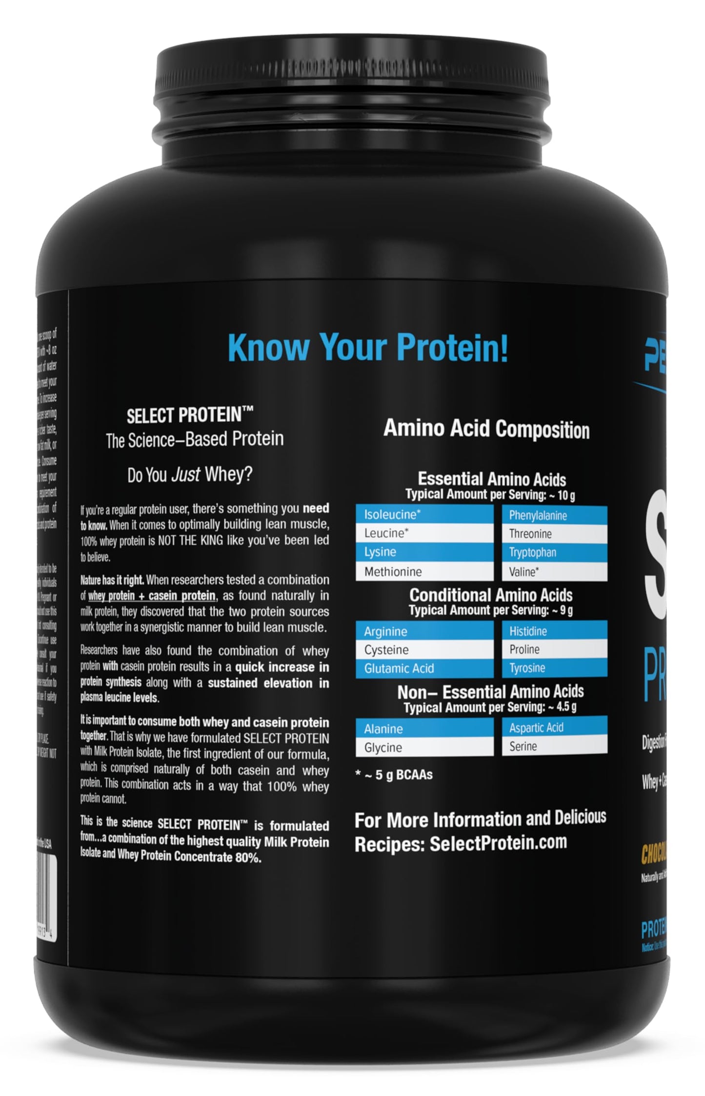 PEScience Select Protein Powder, Whey and Casein Blend, Chocolate Peanut Butter Cup, 55 Servings