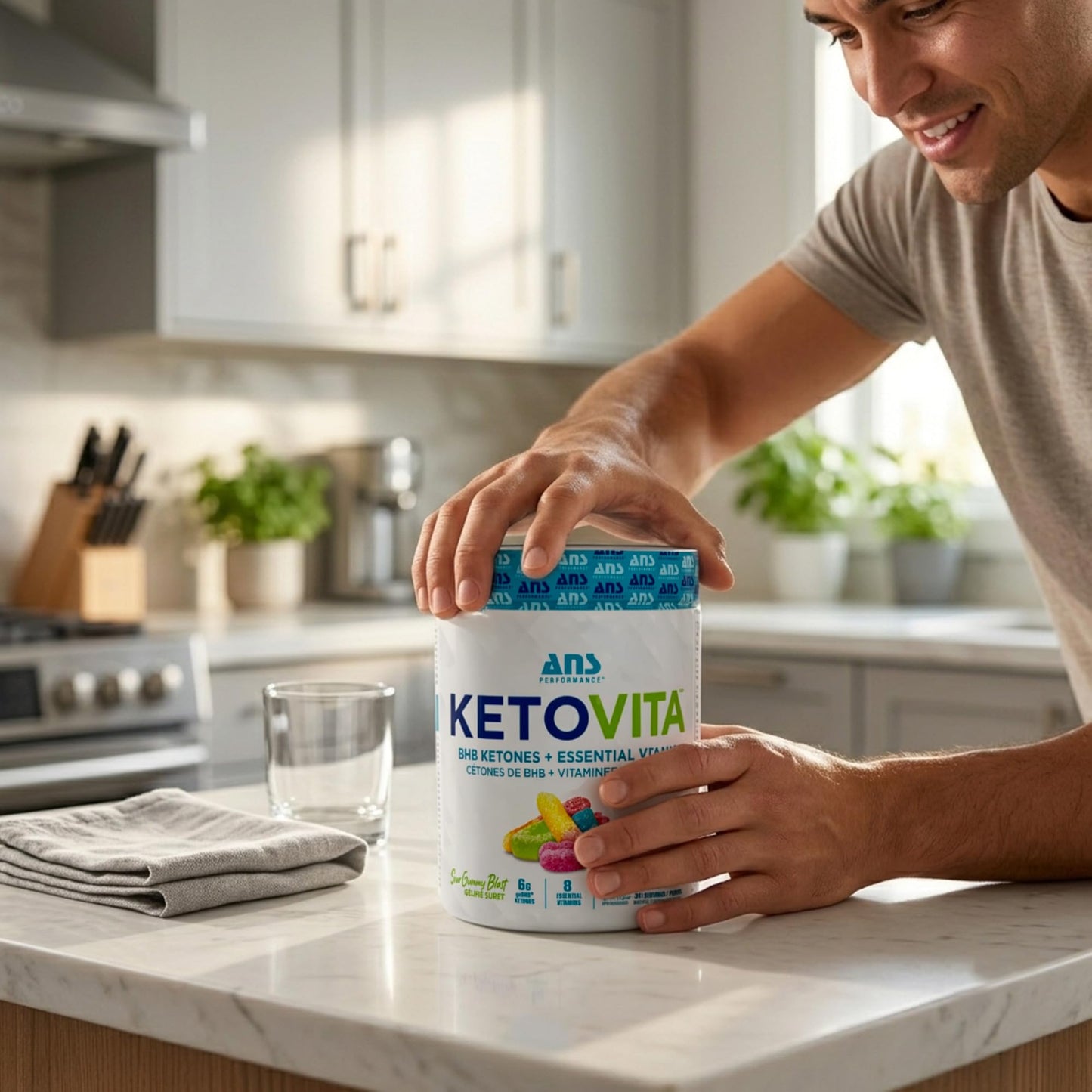 ANS Performance Ketovita BHB Ketones + Essential Daily Vitamins Powder, 8.18 oz