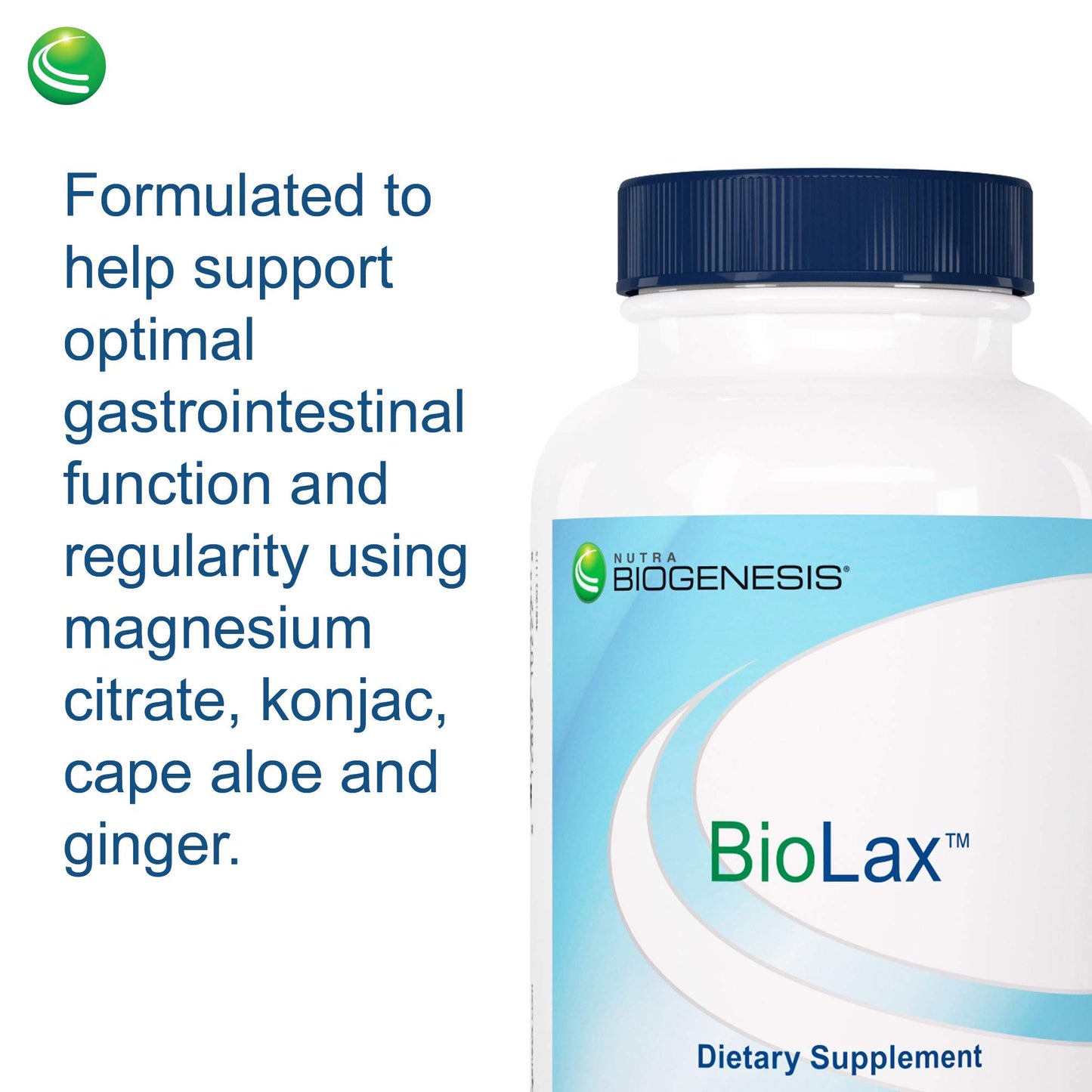 Nutra BioGenesis BioLax Magnesium Citrate, Konjac, and Dietary Fiber - Capsule, 120 Capsules