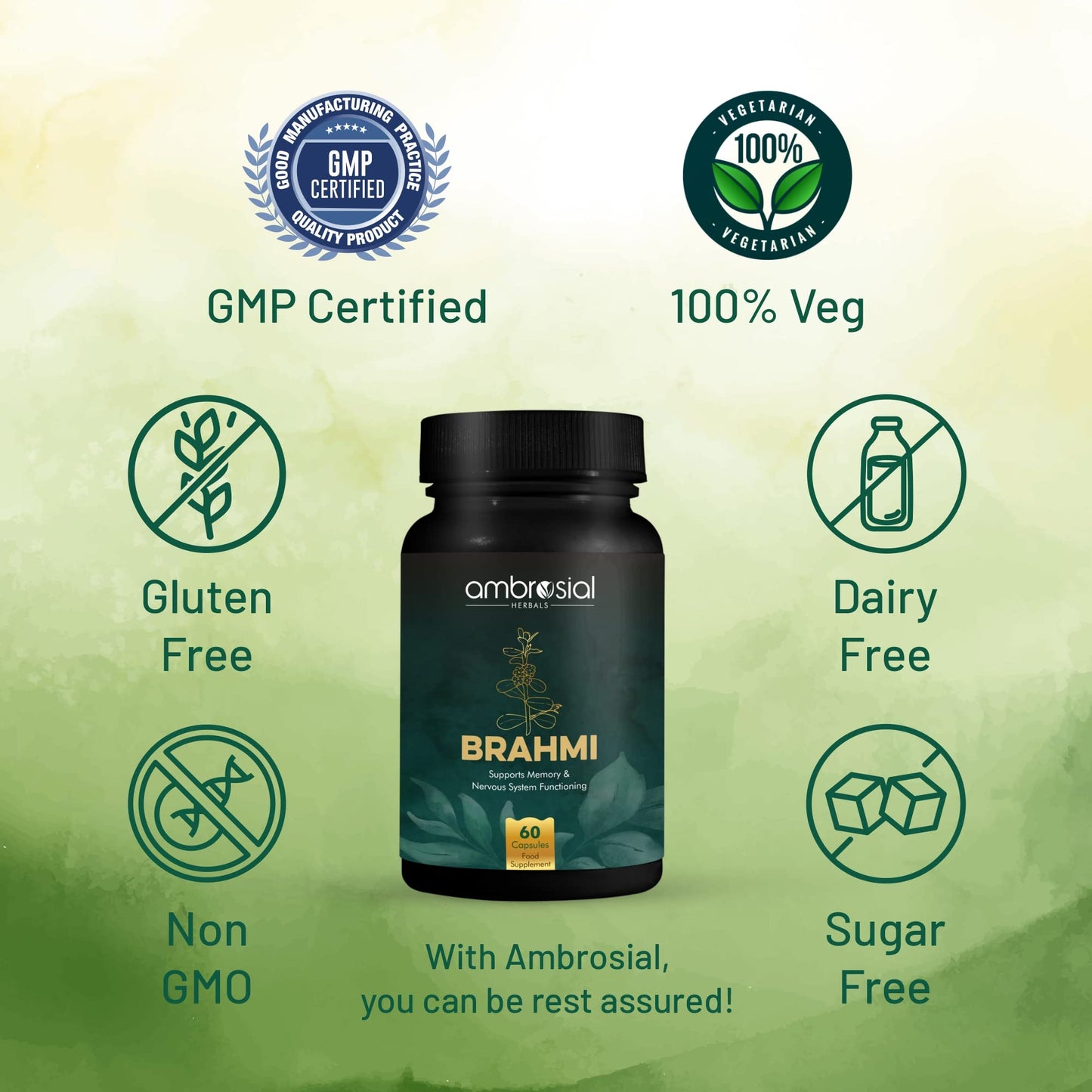 AMBROSIAL Brahmi 500 mg, 60 Capsules