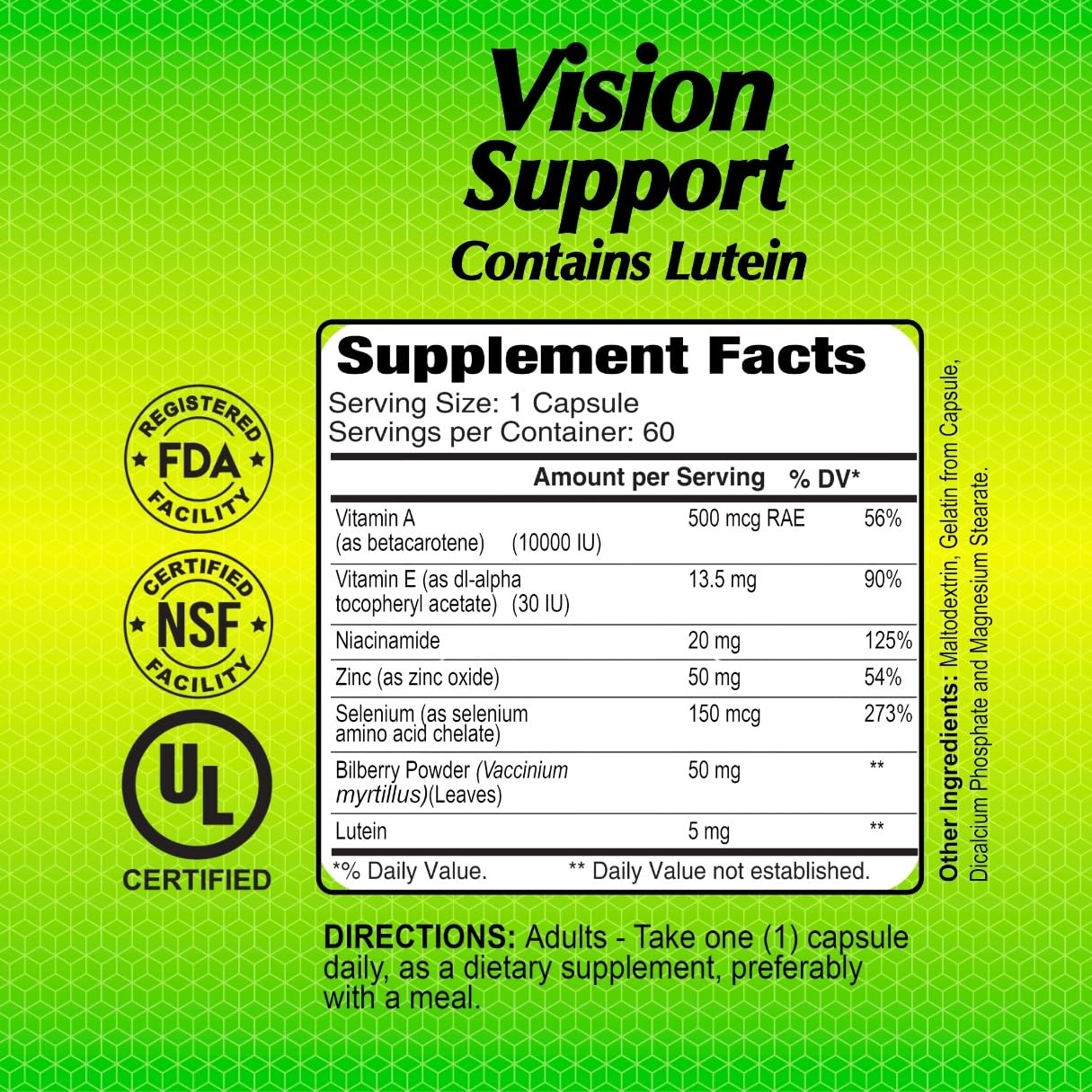 ALFA VITAMINS Vision Support Capsule, 60 Capsules