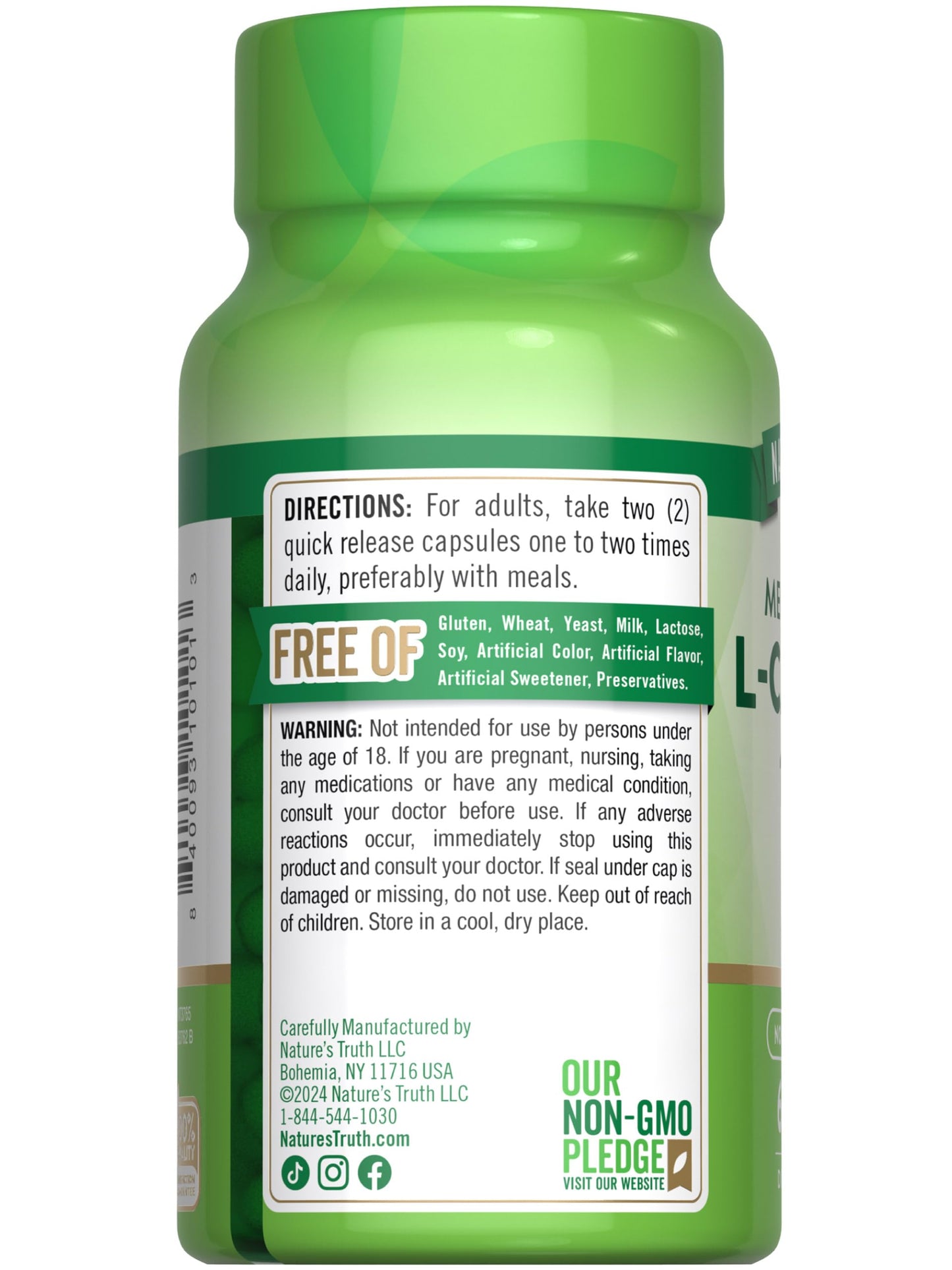 Nature's Truth L-Carnitine 1000mg Capsules, 60 Count