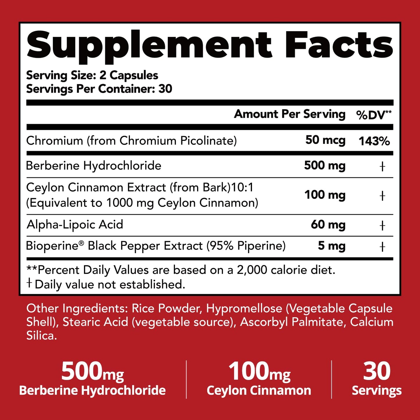 Frishantic Berberine with Ceylon Cinnamon 500mg Capsule, 60 Capsules
