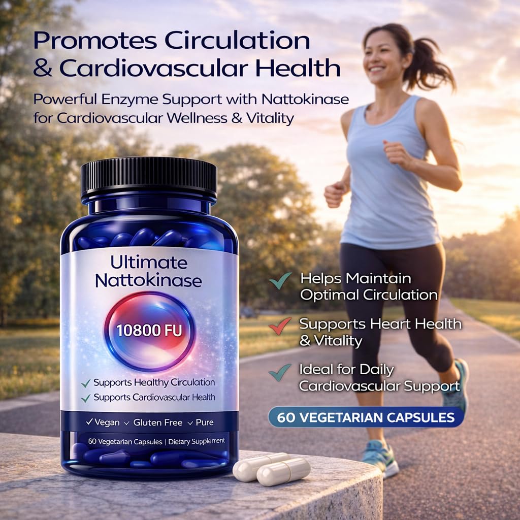 GizmoBox Ultimate Nattokinase 10800 fu Nattokinase Supplement, Healthy Circulation & Daily Wellness Support Capsule, 60 Vegetarian Capsules