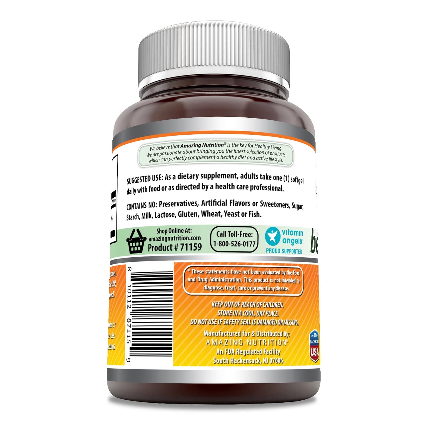 Amazing Nutrition Beta Carotene Supplement, 360 Softgels